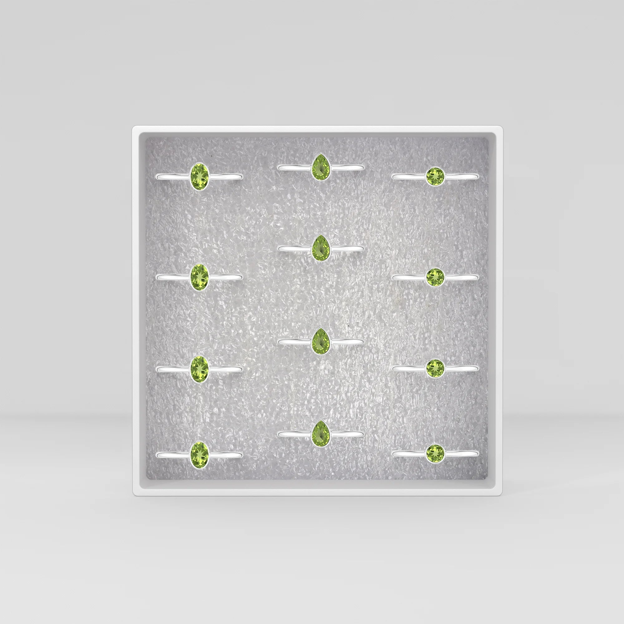 peridot stackable bezel-set ring