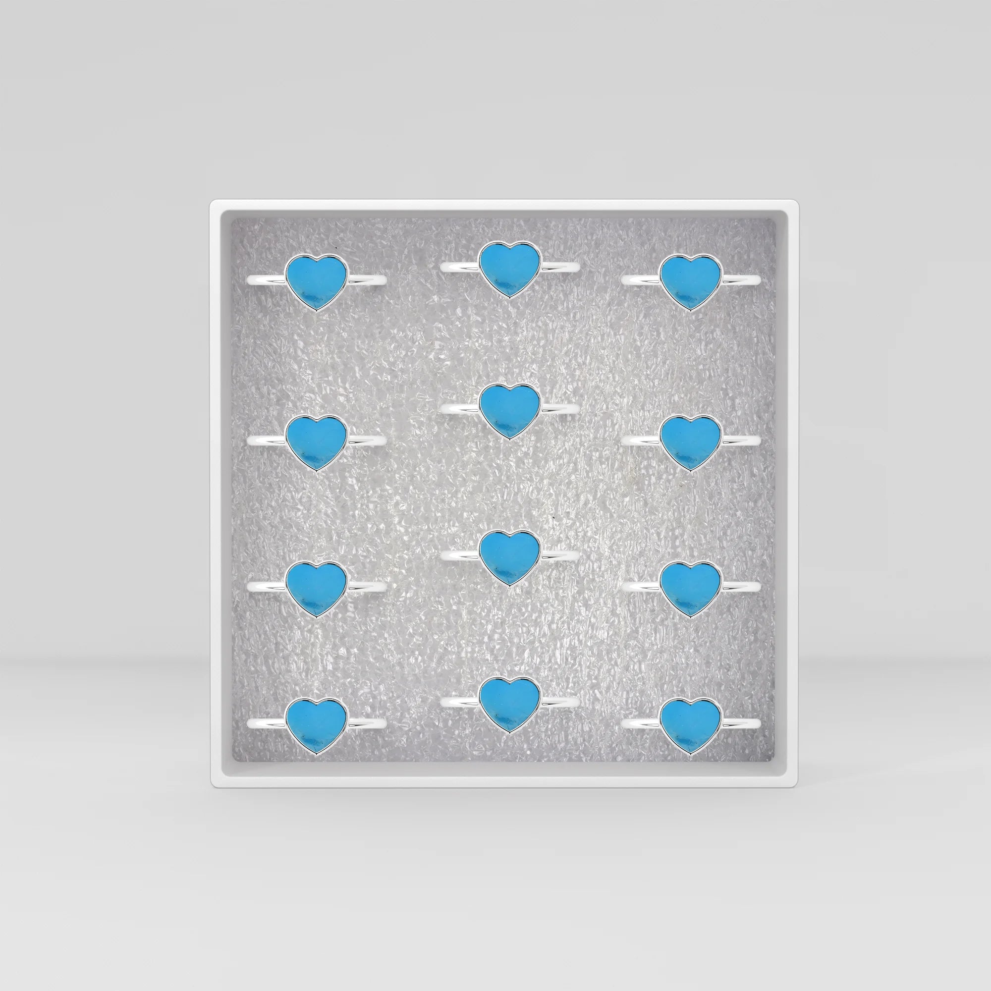 compressed turquoise blue  stackable bezel-set ring