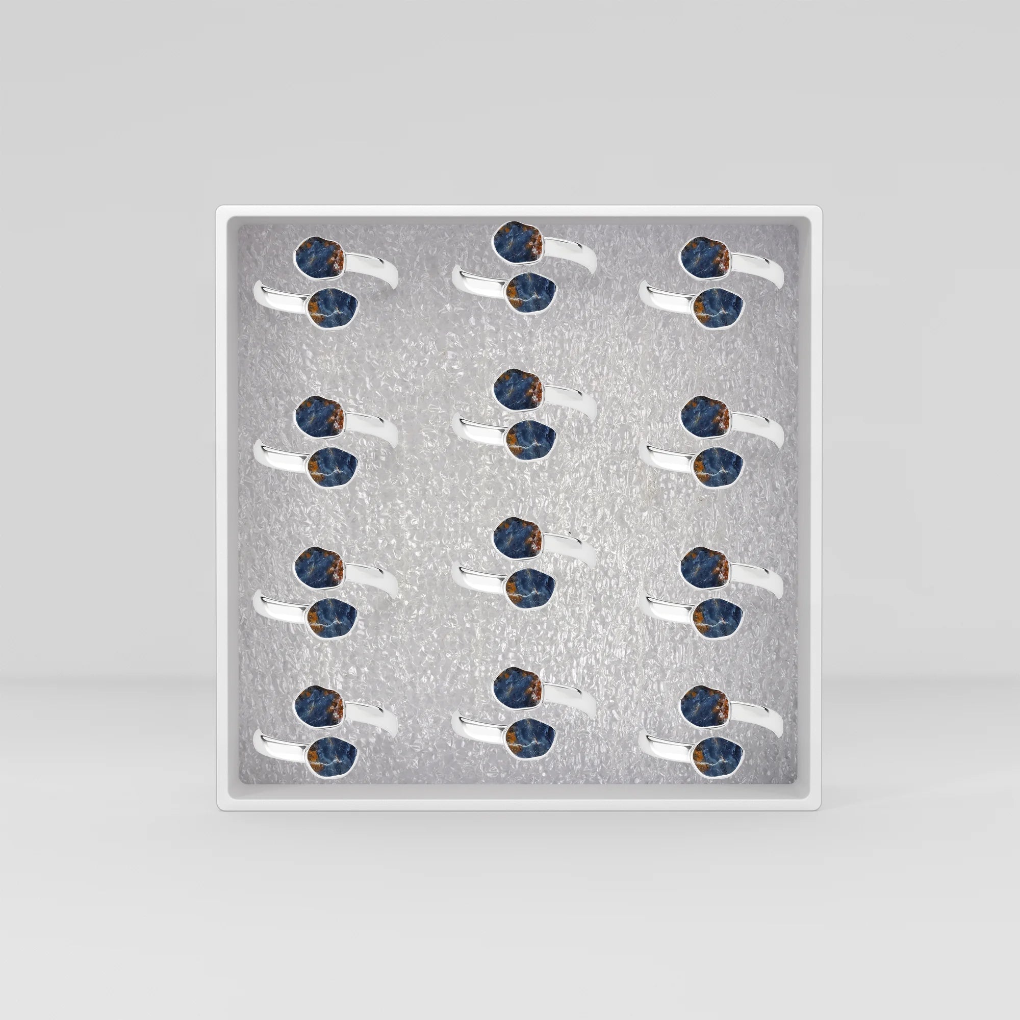 pietersite bezel-set ring