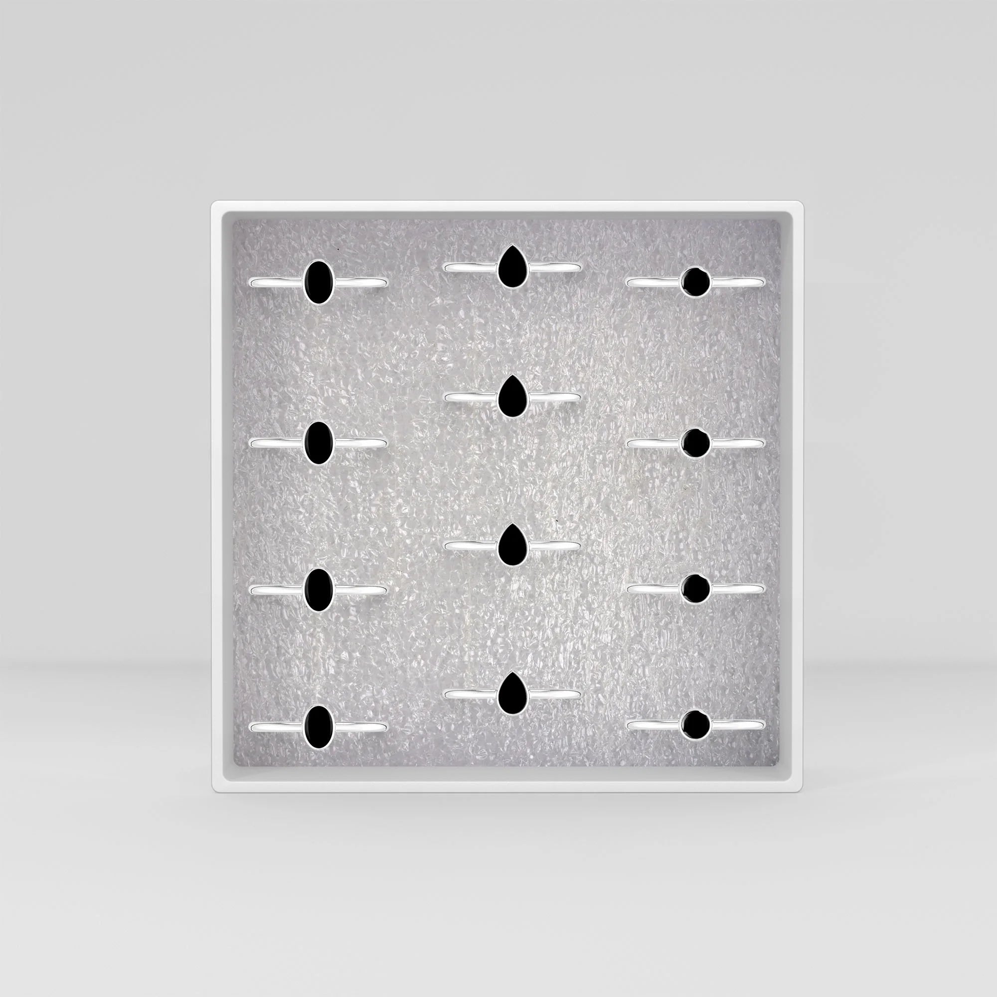 black tourmaline bezel-set ring