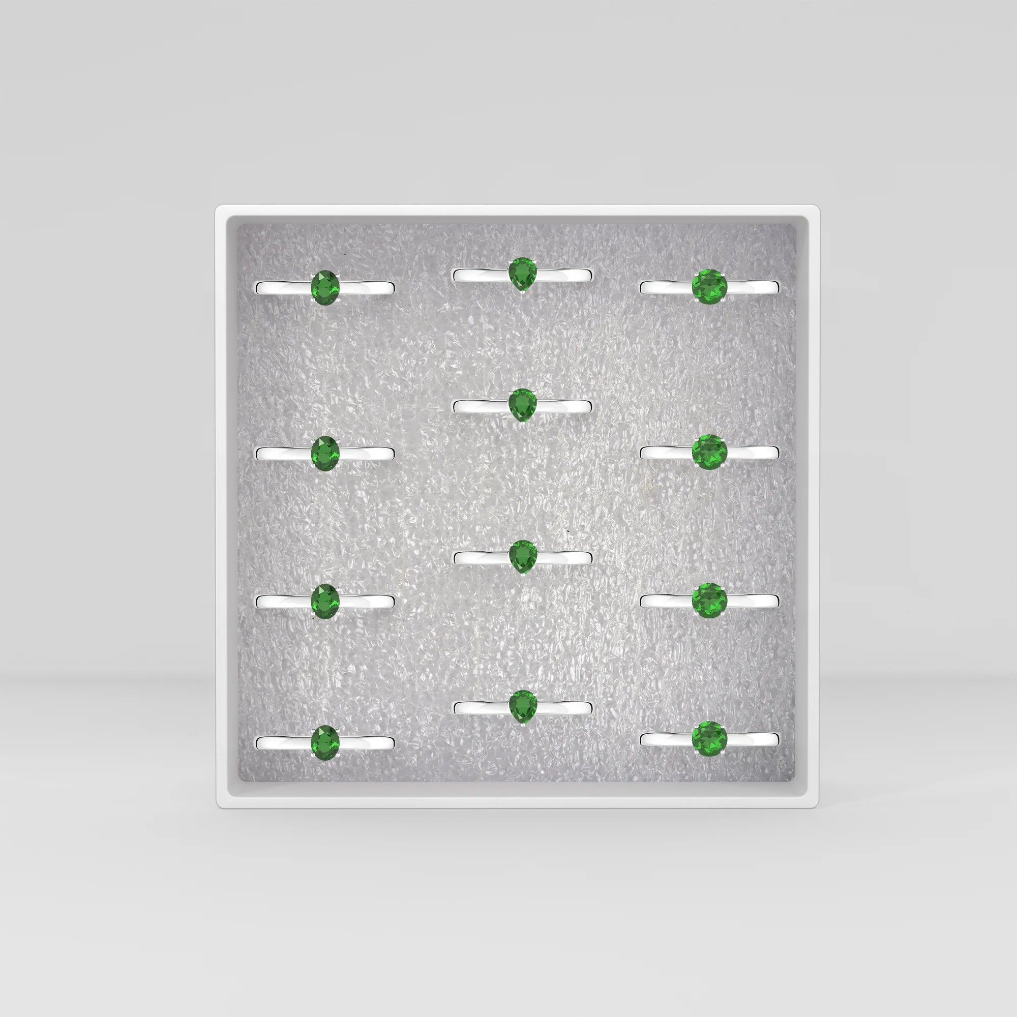 chrome diopside stackable prong-set ring