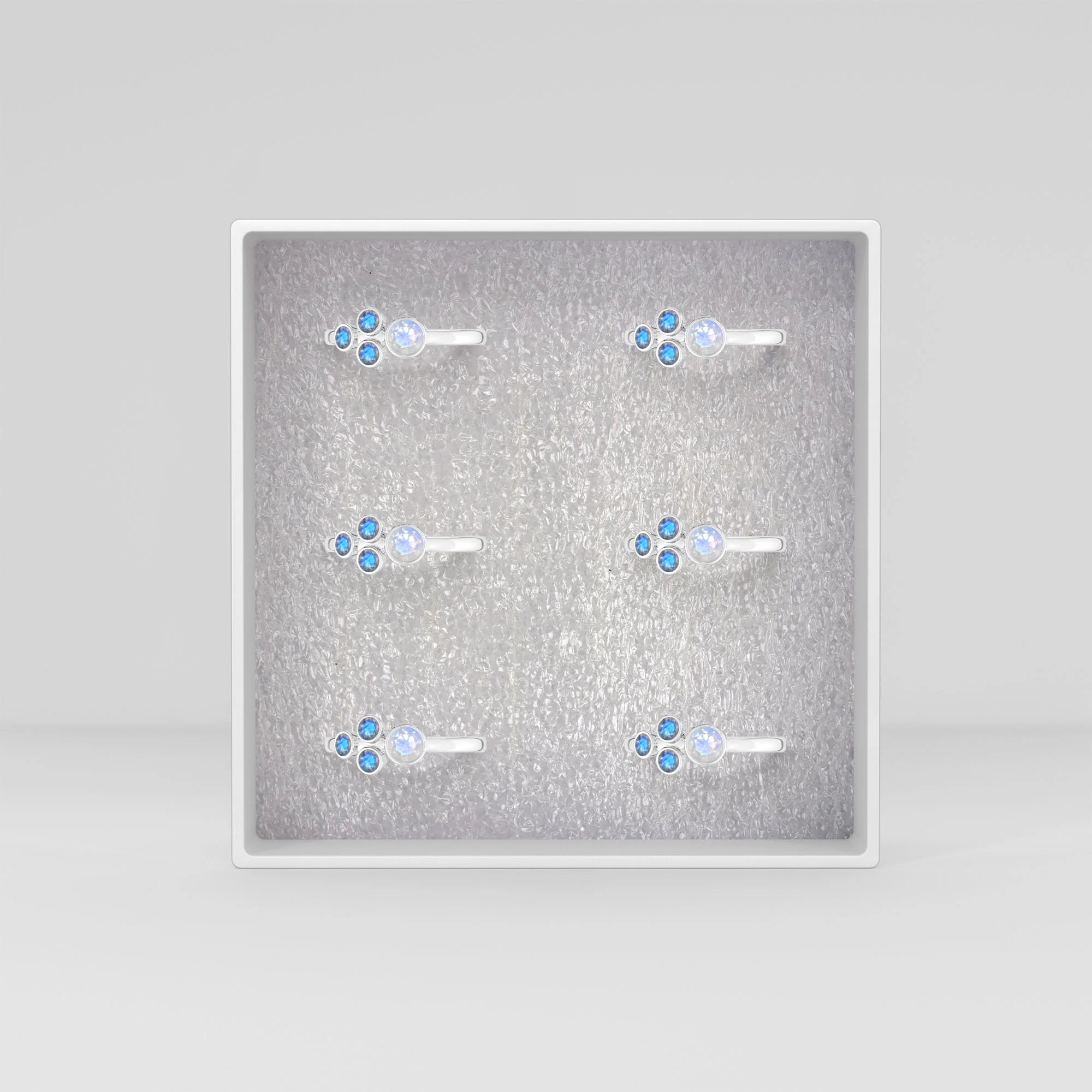 Natural Rainbow Moonstone-Labradorite Cut Ring | 925 Sterling Silver | Bezel Set | Pack of 6
