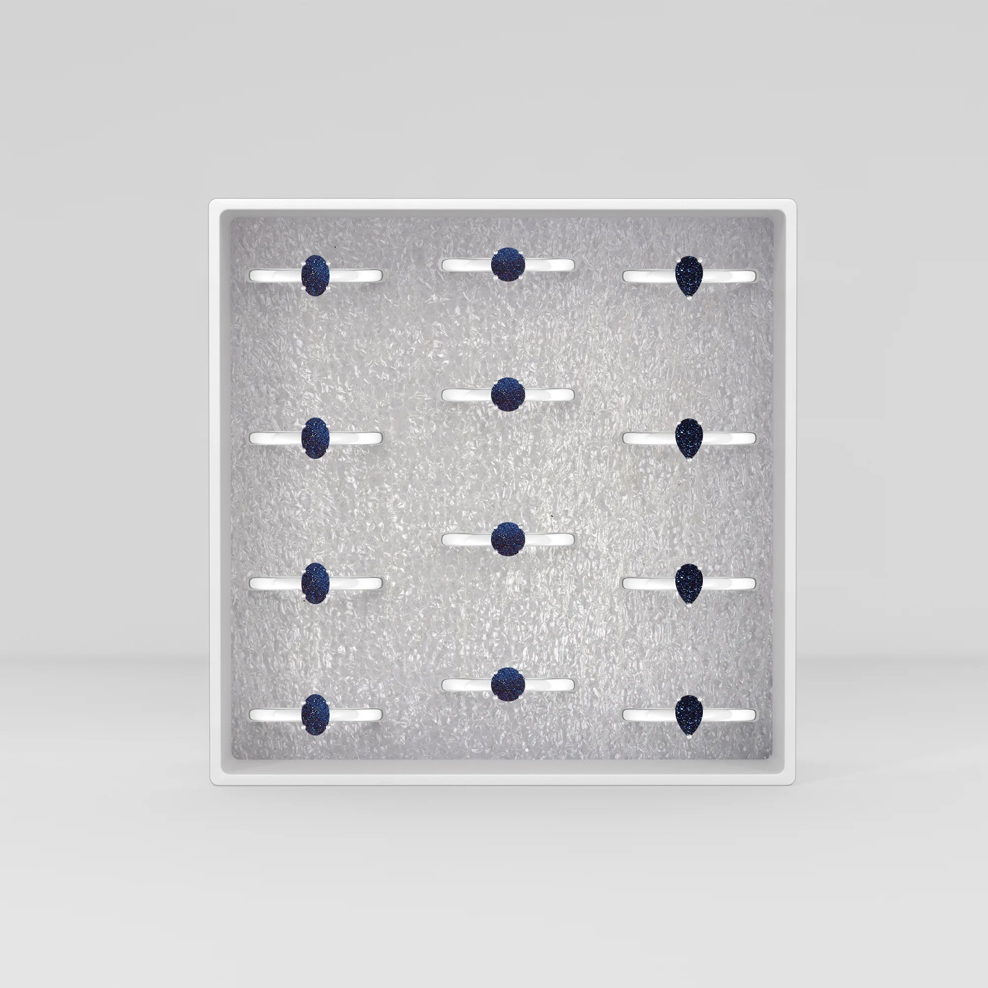 titanium-druzy-blue stackable prong-set ring