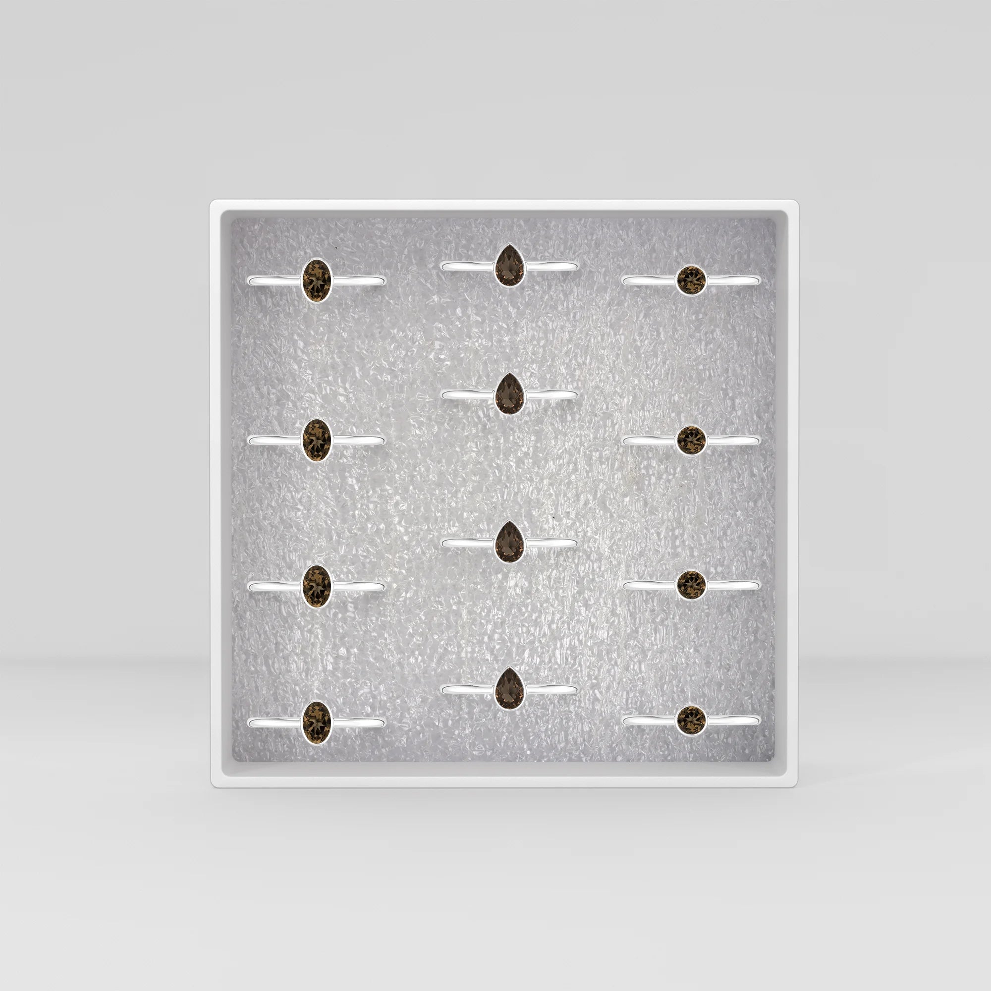 smoky quartz stackable bezel-set ring