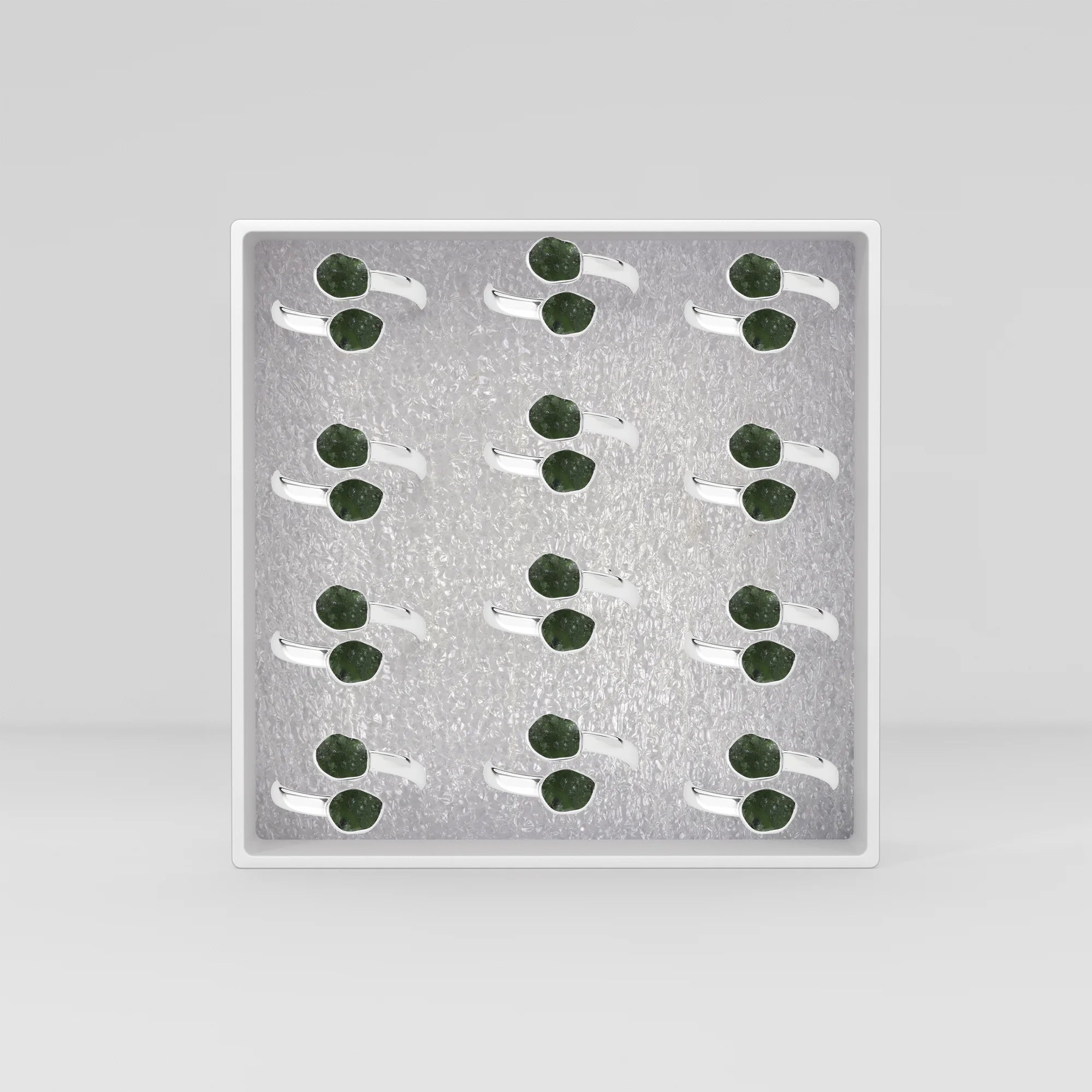 moldavite bezel-set ring