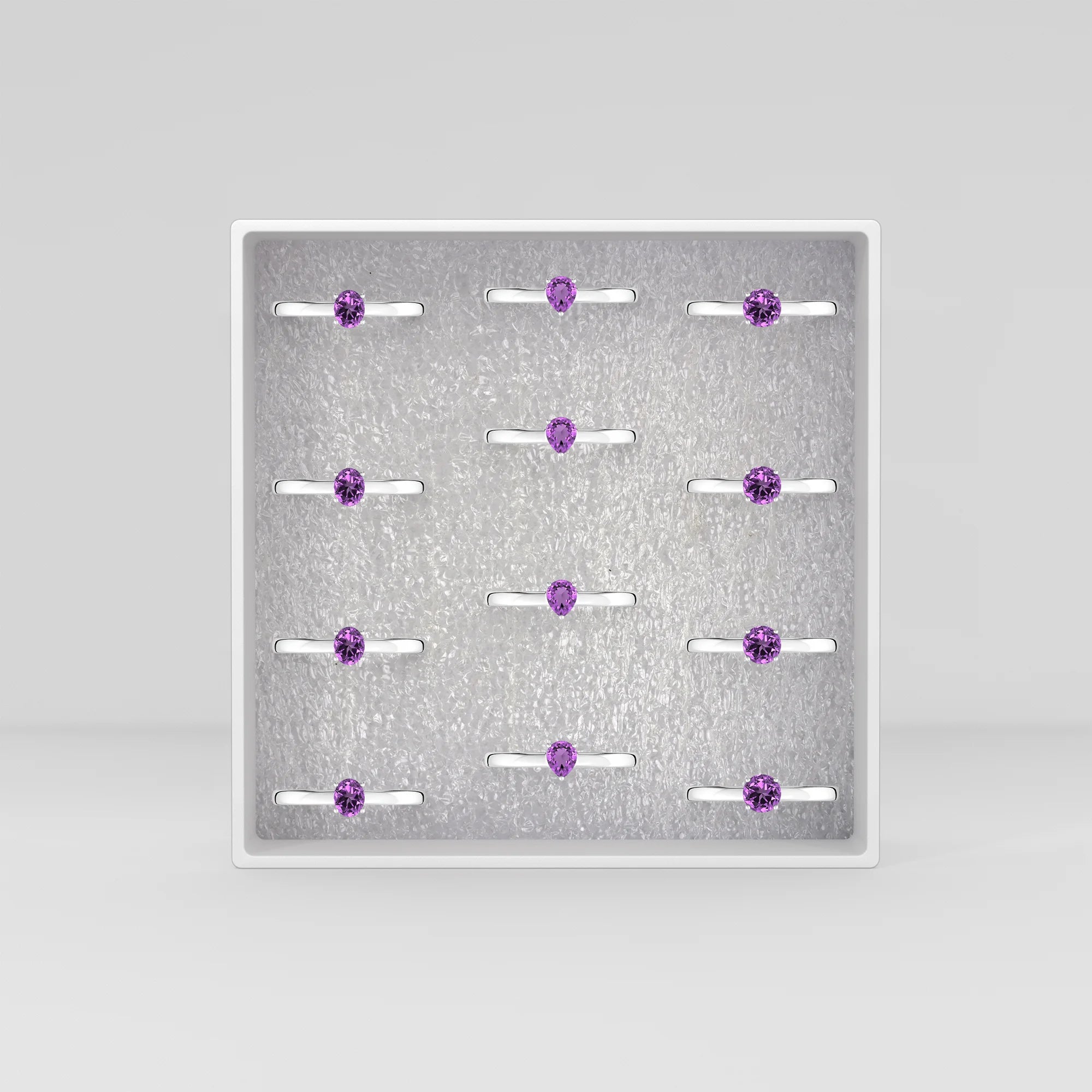 amethyst stackable prong-set ring