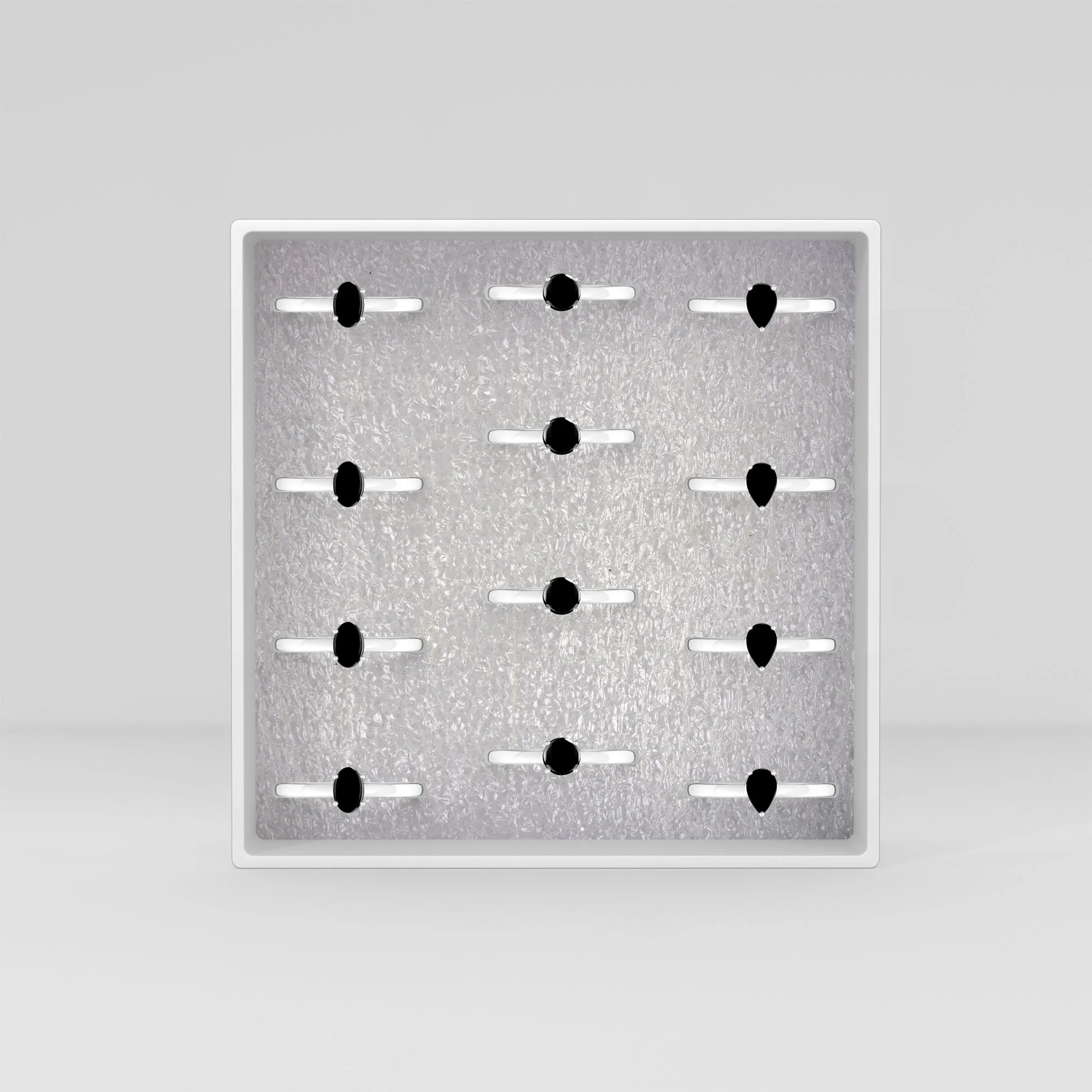 black onyx stackable prong-set ring