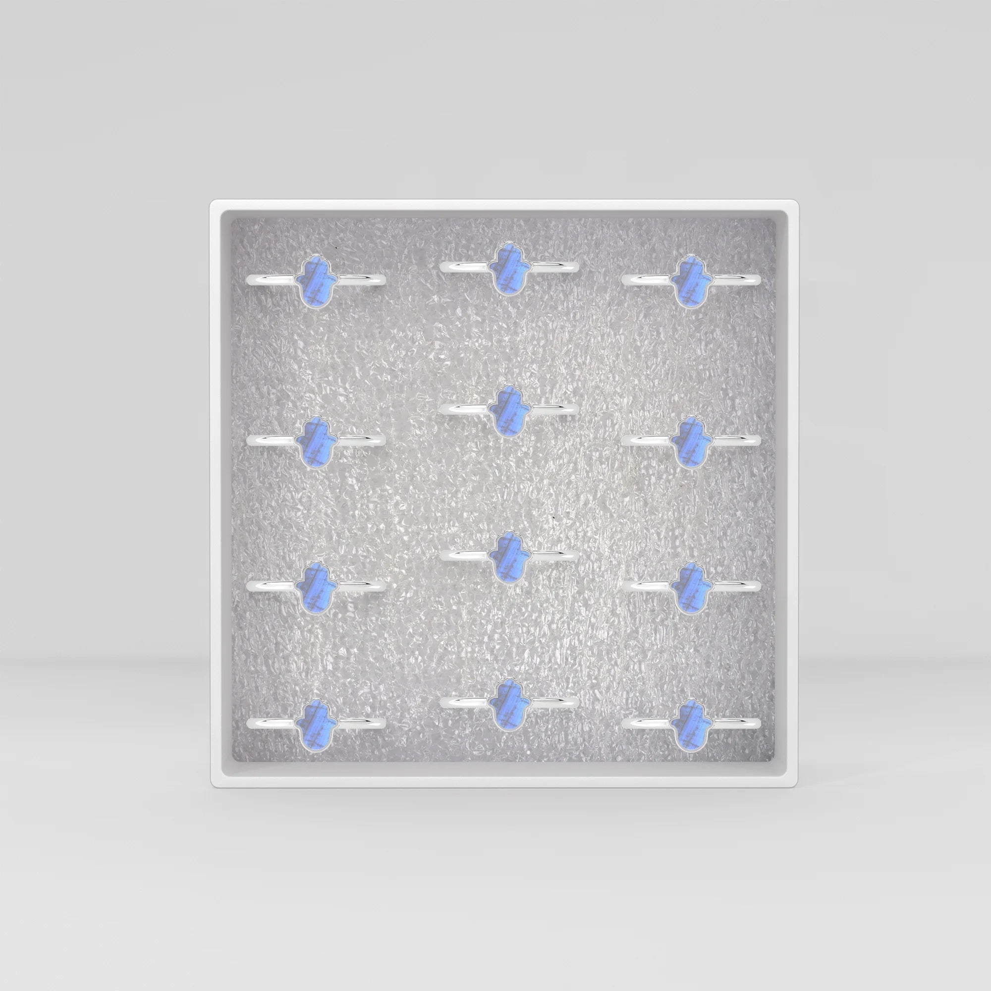 rainbow moonstone stackable bezel-set ring