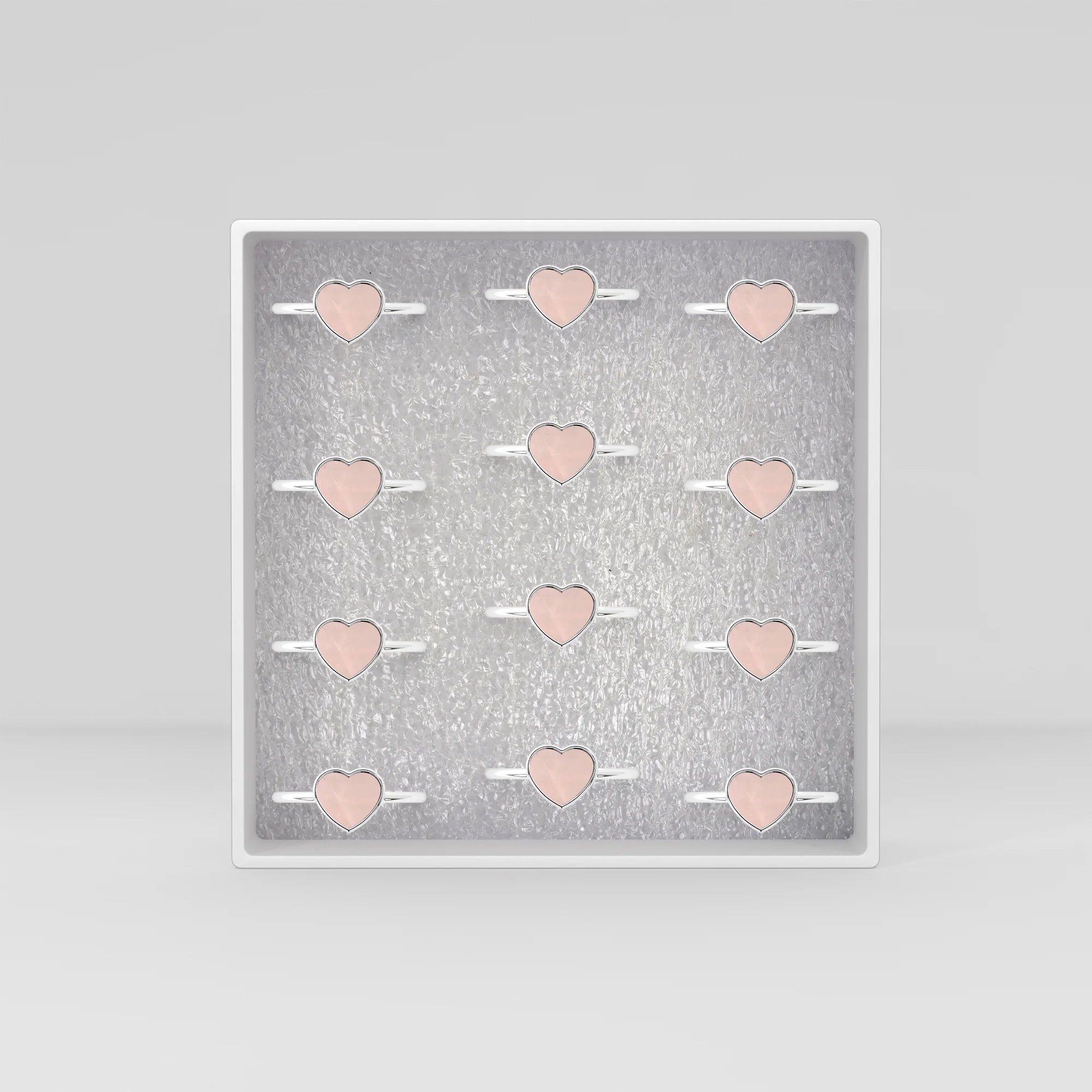 rose quartz stackable bezel-set ring