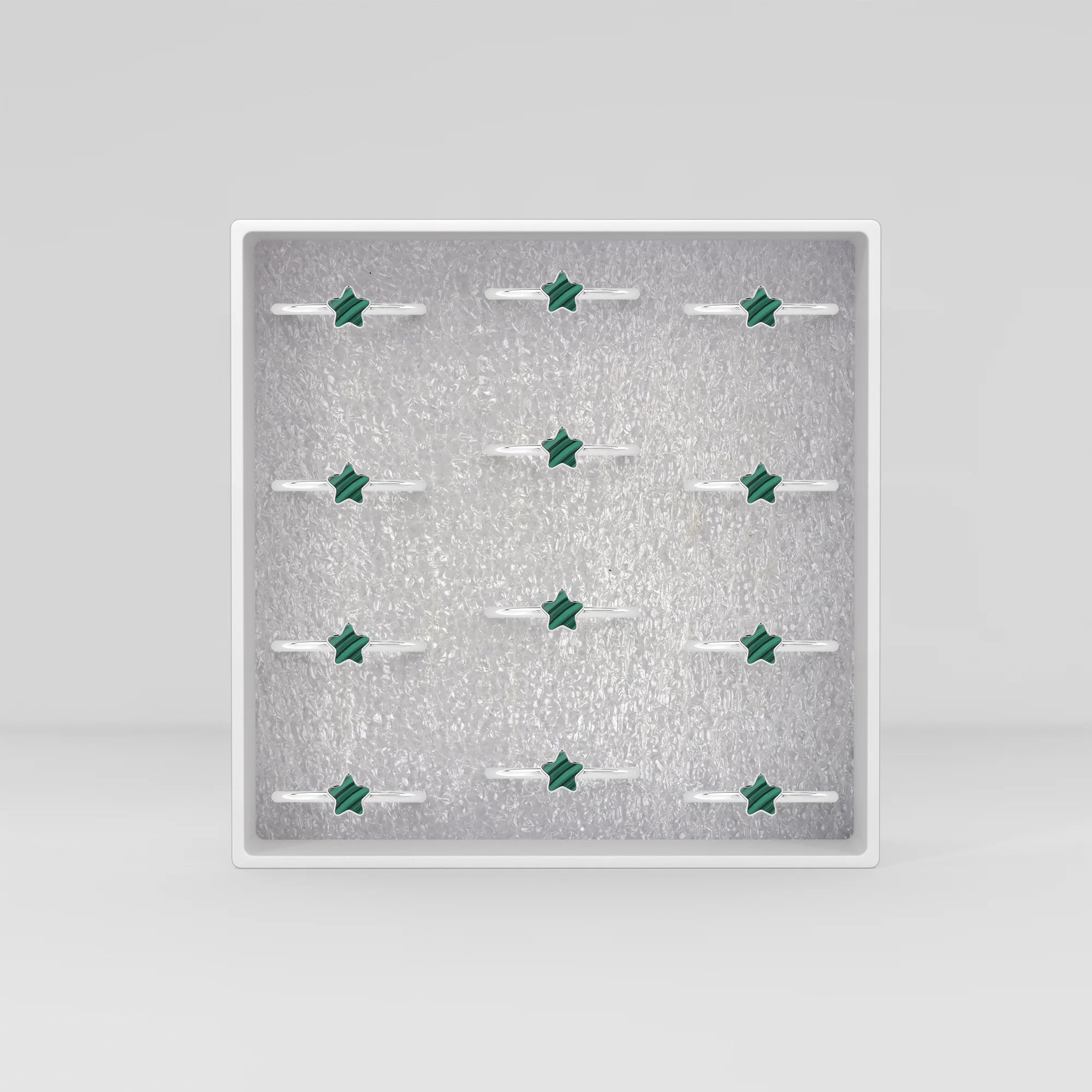 malachite stackable bezel-set ring