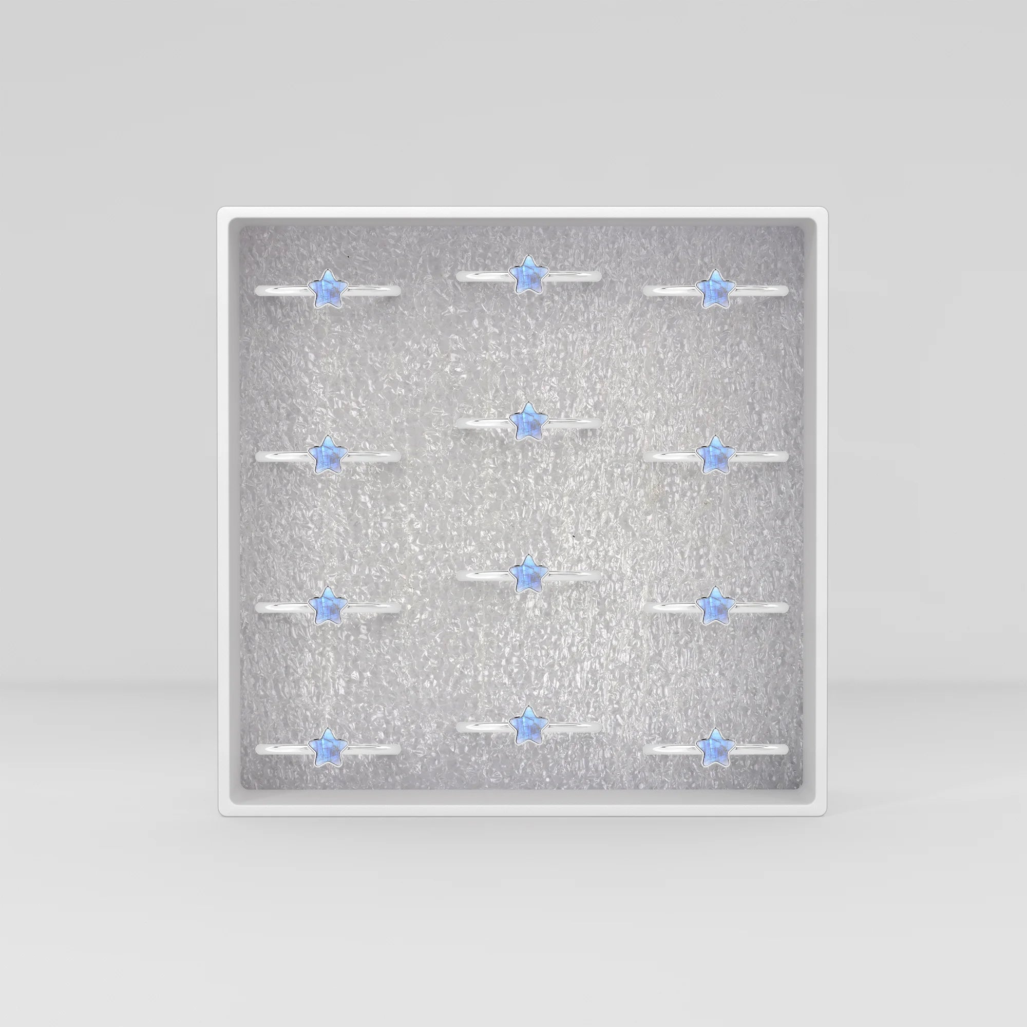 rainbow moonstone stackable bezel-set ring