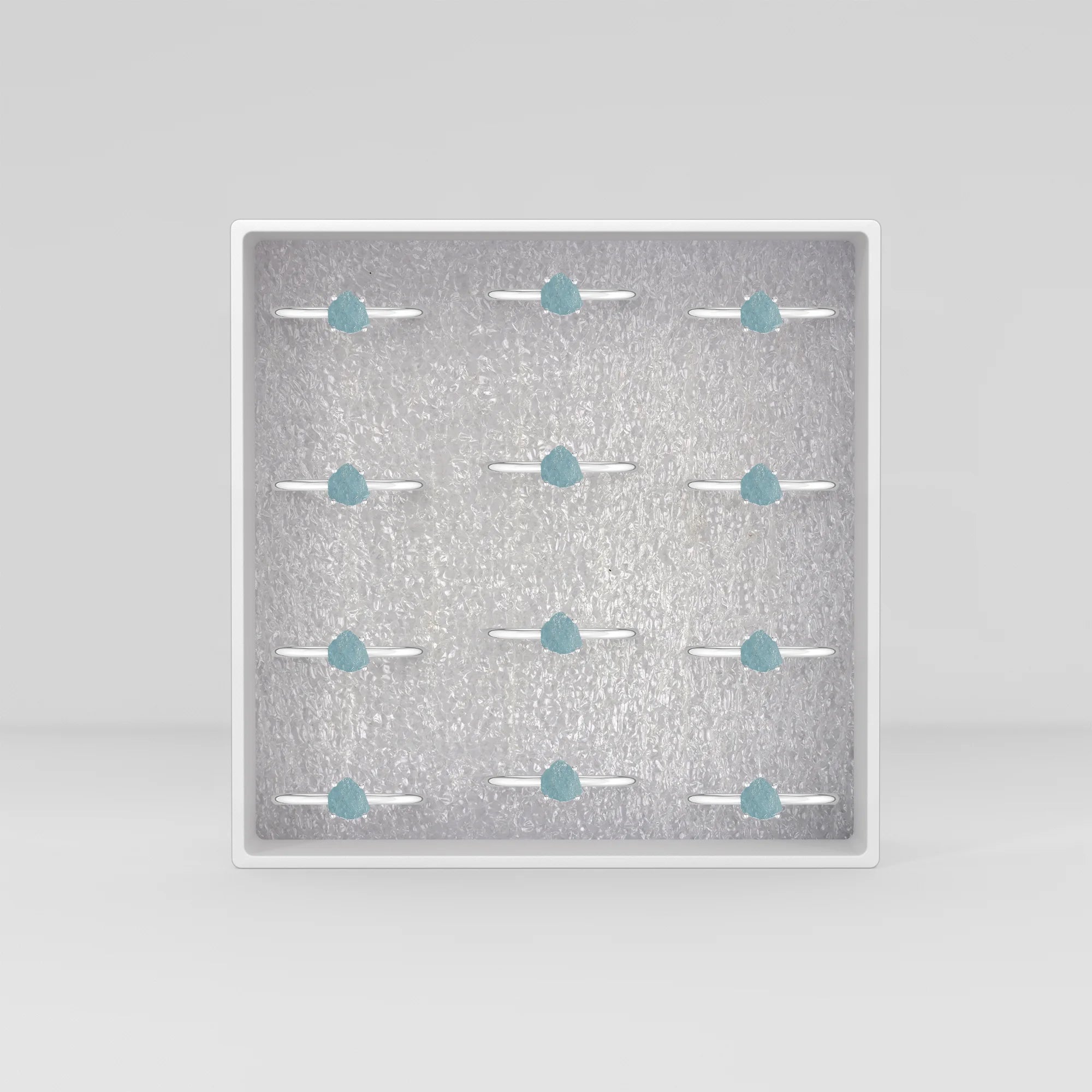 aquamarine stackable prong-set ring