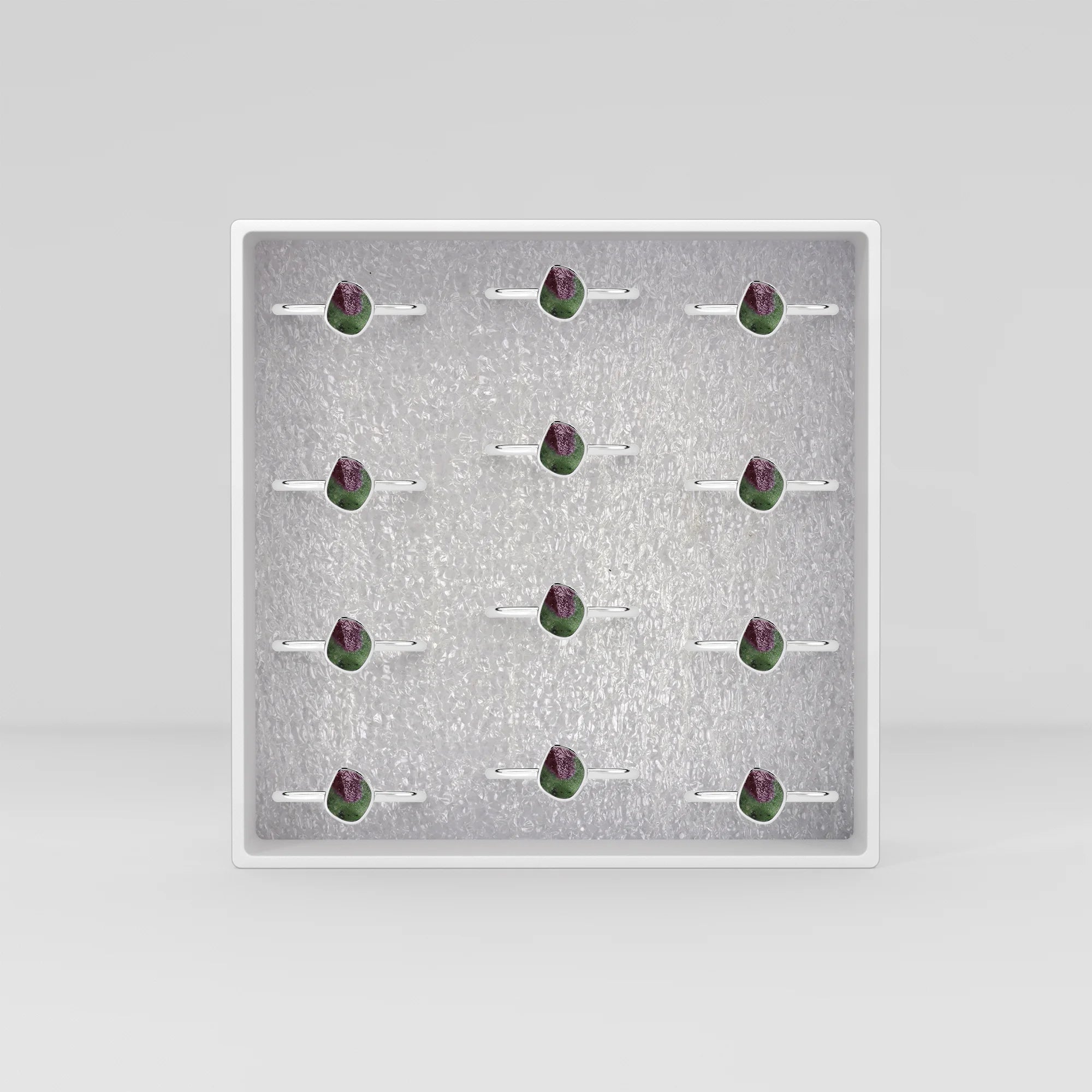 ruby zoisite stackable bezel-set ring