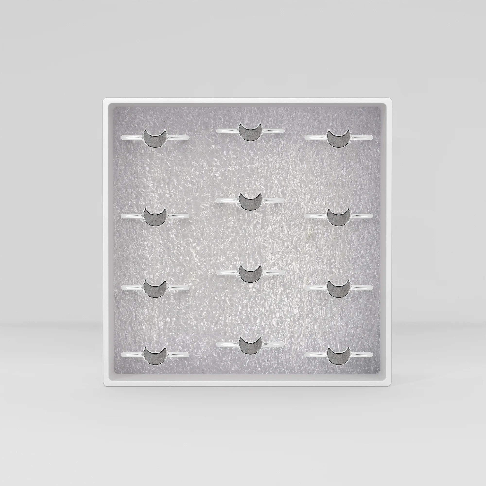 meteorite stackable bezel-set ring