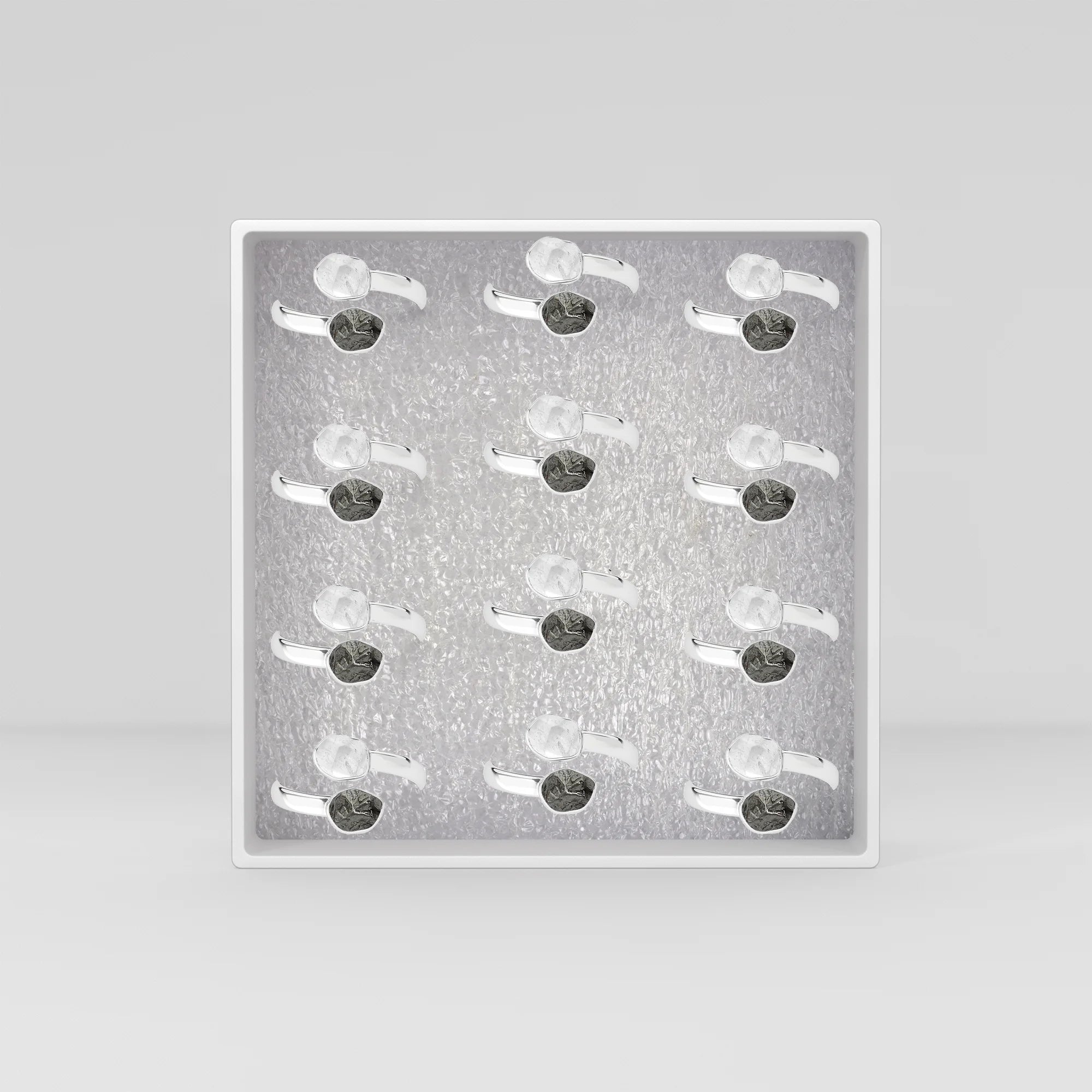 herkimer-meteorite bezel-set ring