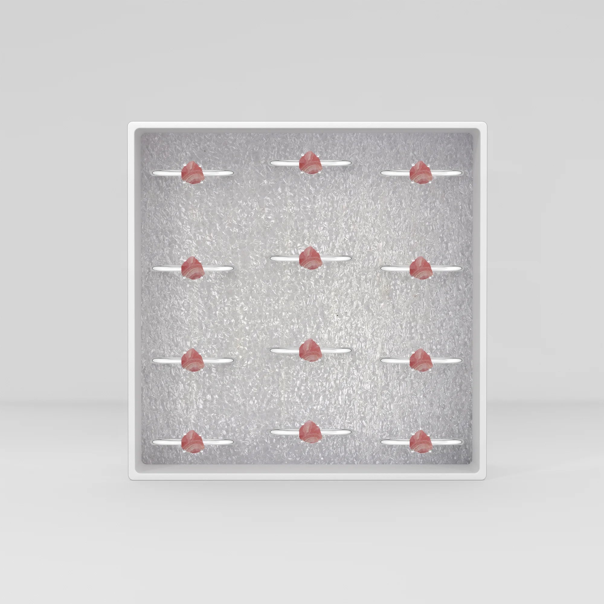 rhodochrosite stackable prong-set ring