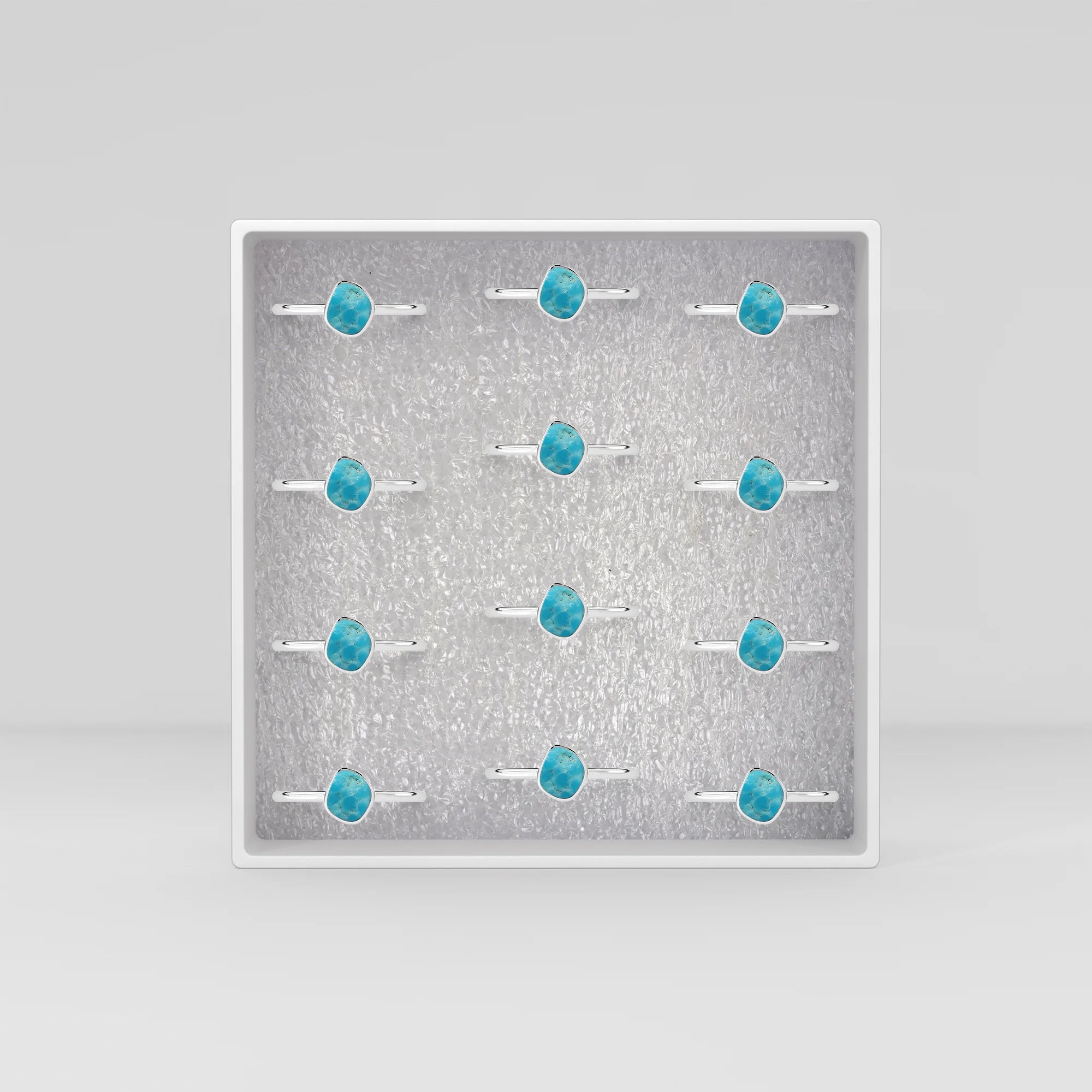 turquoise stackable bezel-set ring