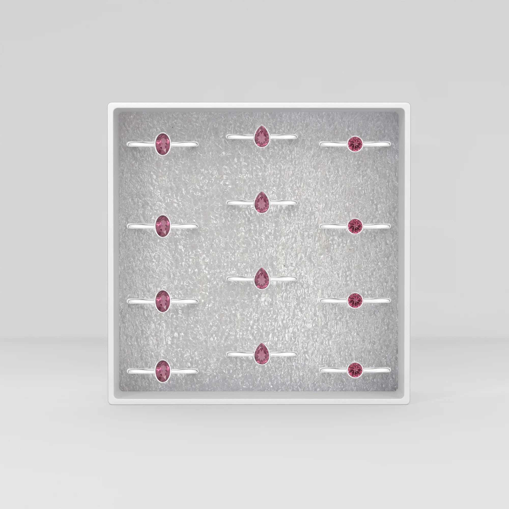 pink tourmaline stackable bezel-set ring