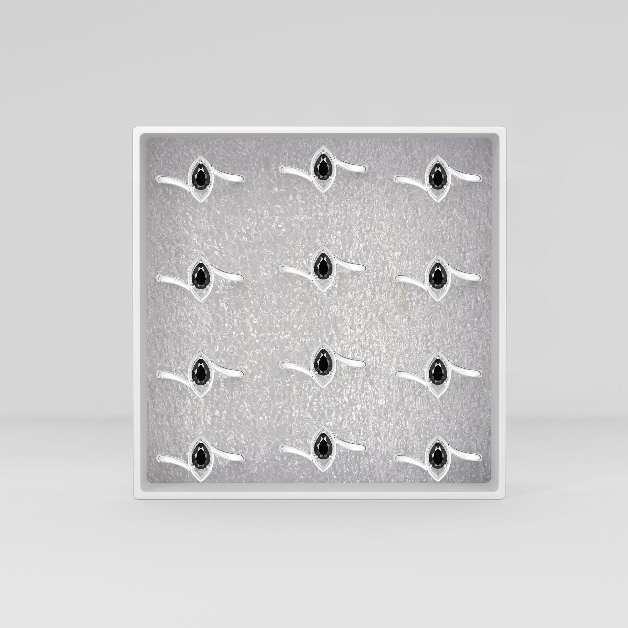 natural black tourmaline ring for women in sterling silver