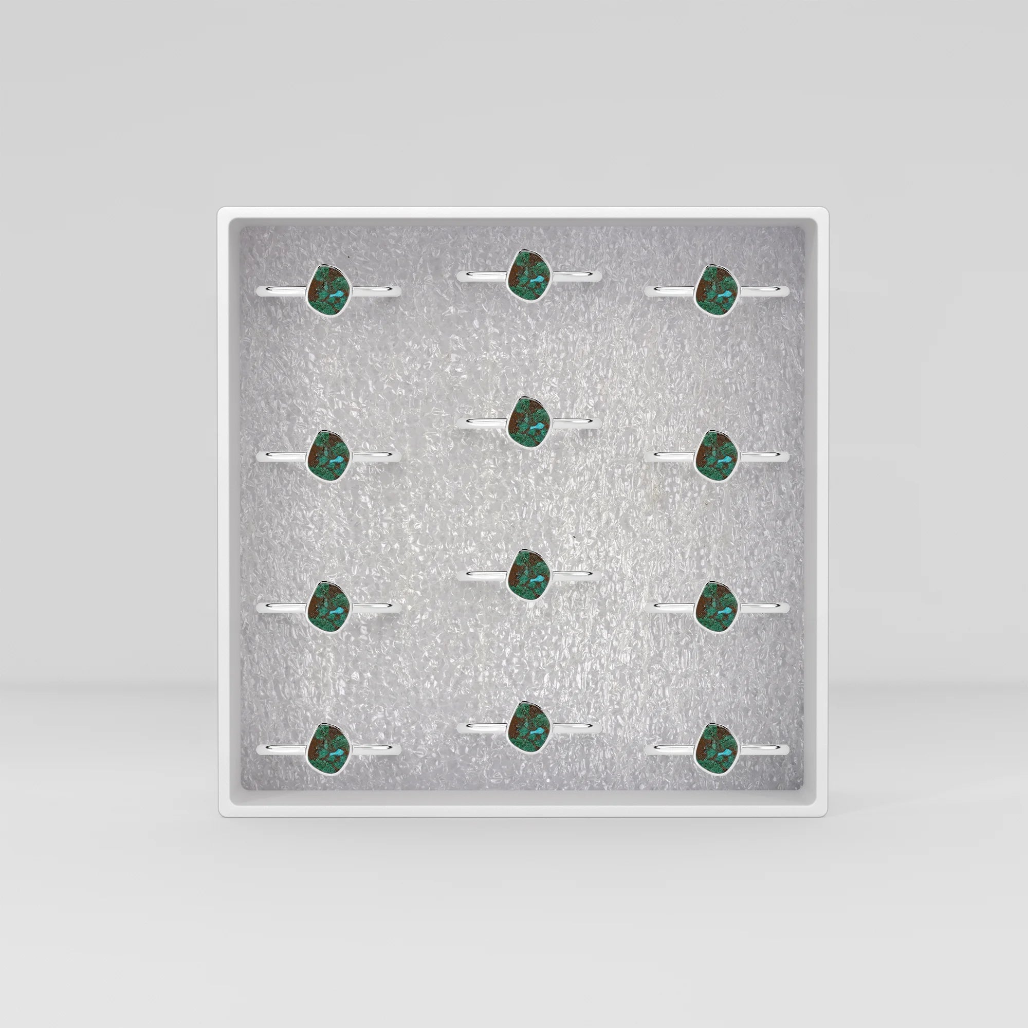 chrysocolla stackable bezel-set ring