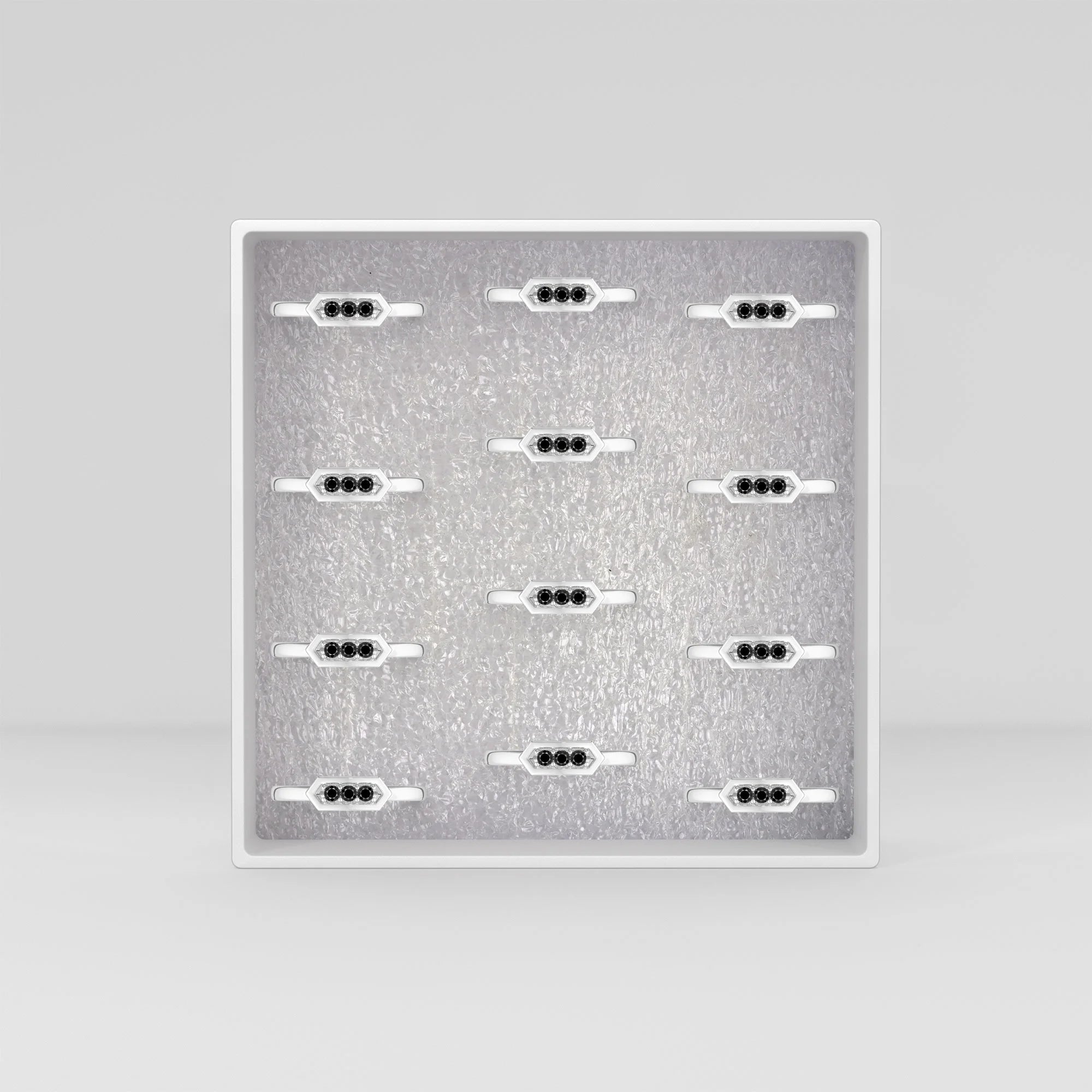 black-tourmaline prong-set ring