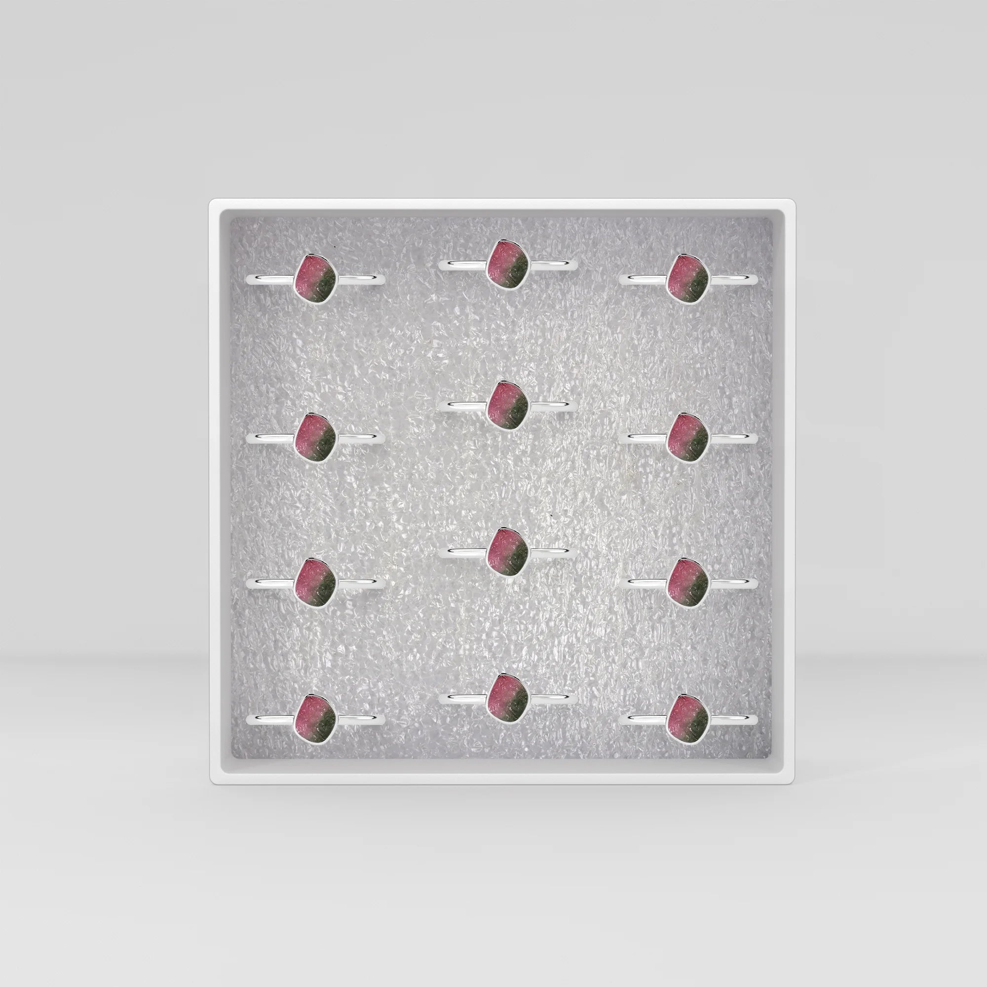 watermelon tourmaline stackable bezel-set ring