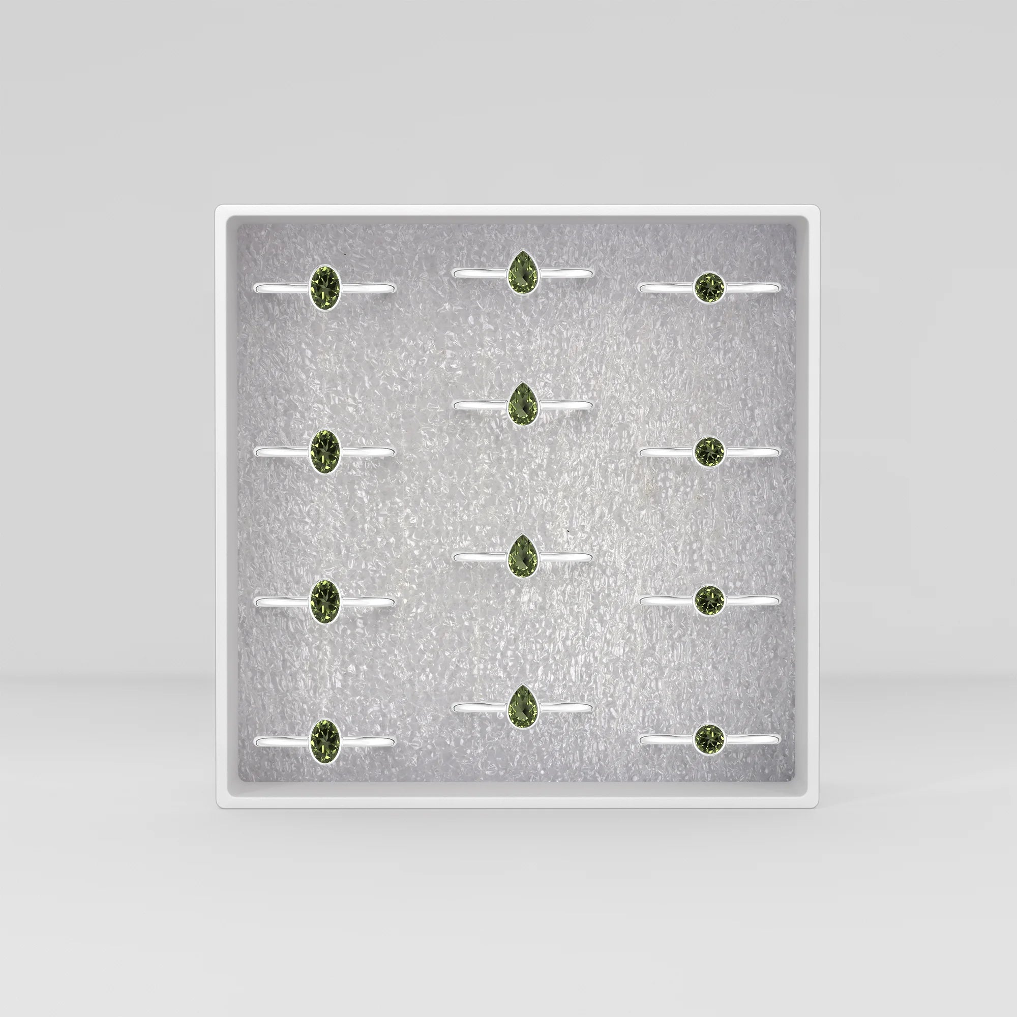 moldavite stackable bezel-set ring