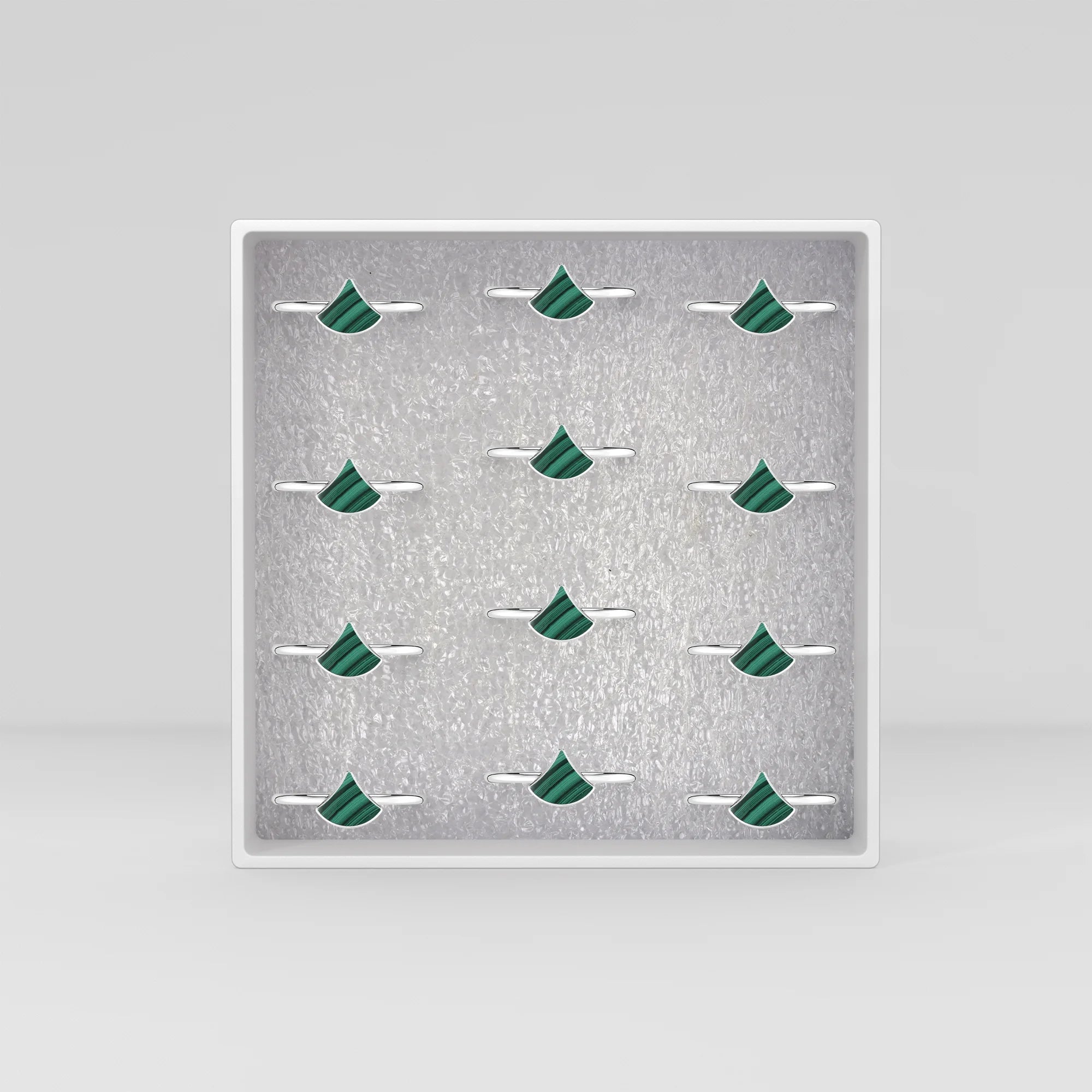 malachite stackable bezel-set ring