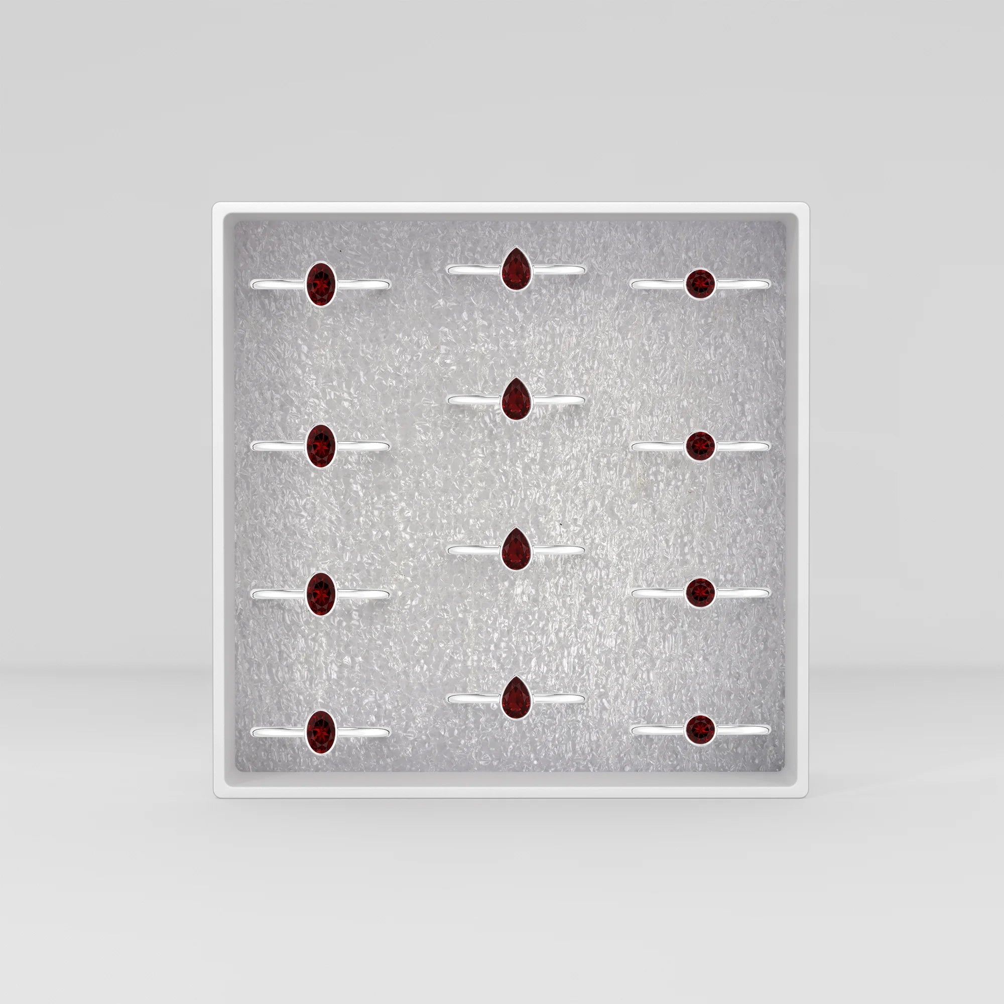 garnet stackable bezel-set ring