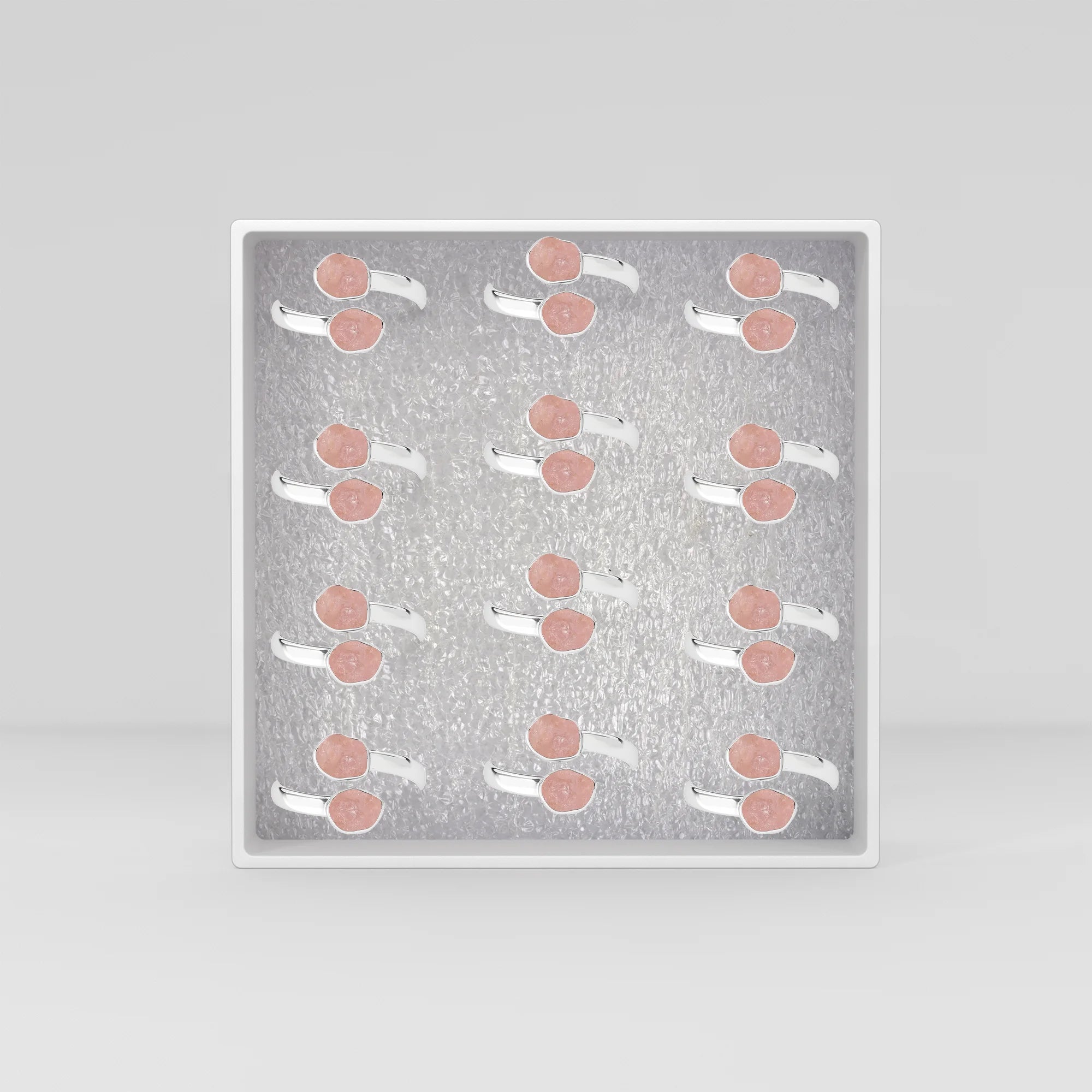 rose quartz bezel-set ring