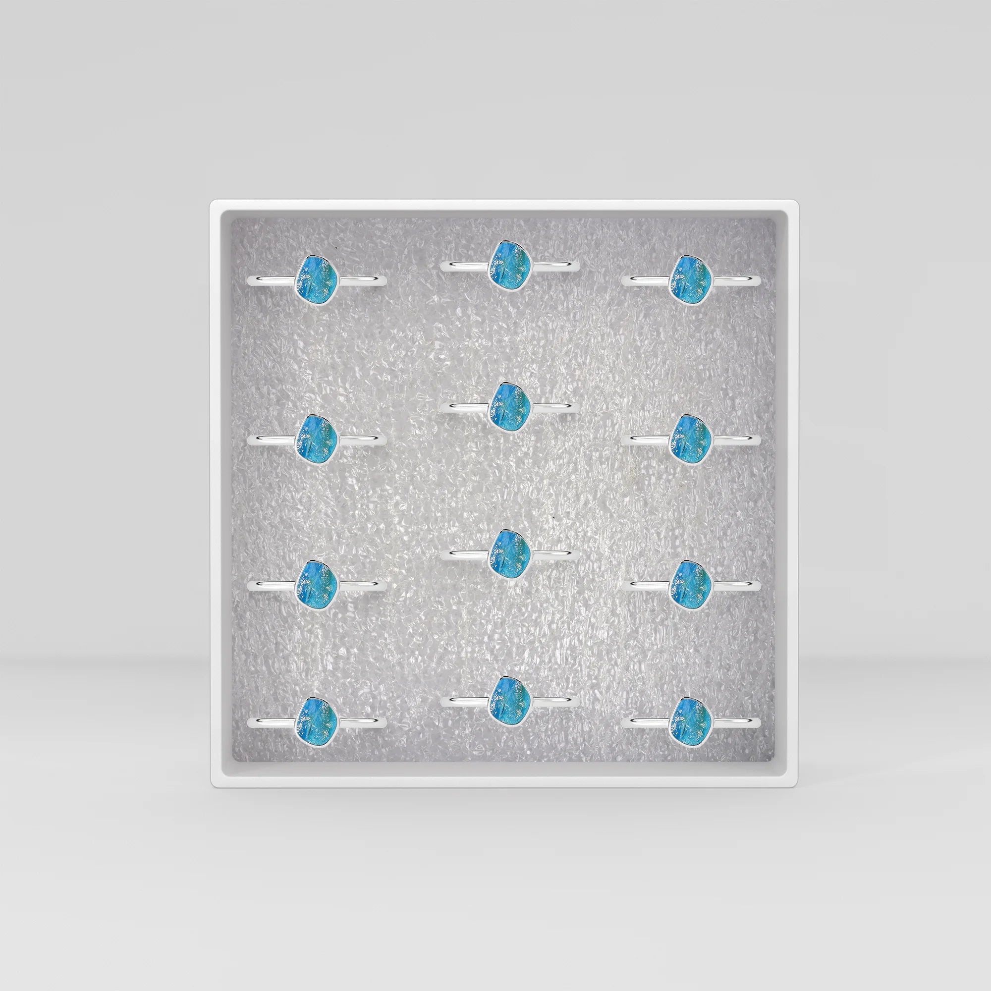 peruvian opal stackable bezel-set ring