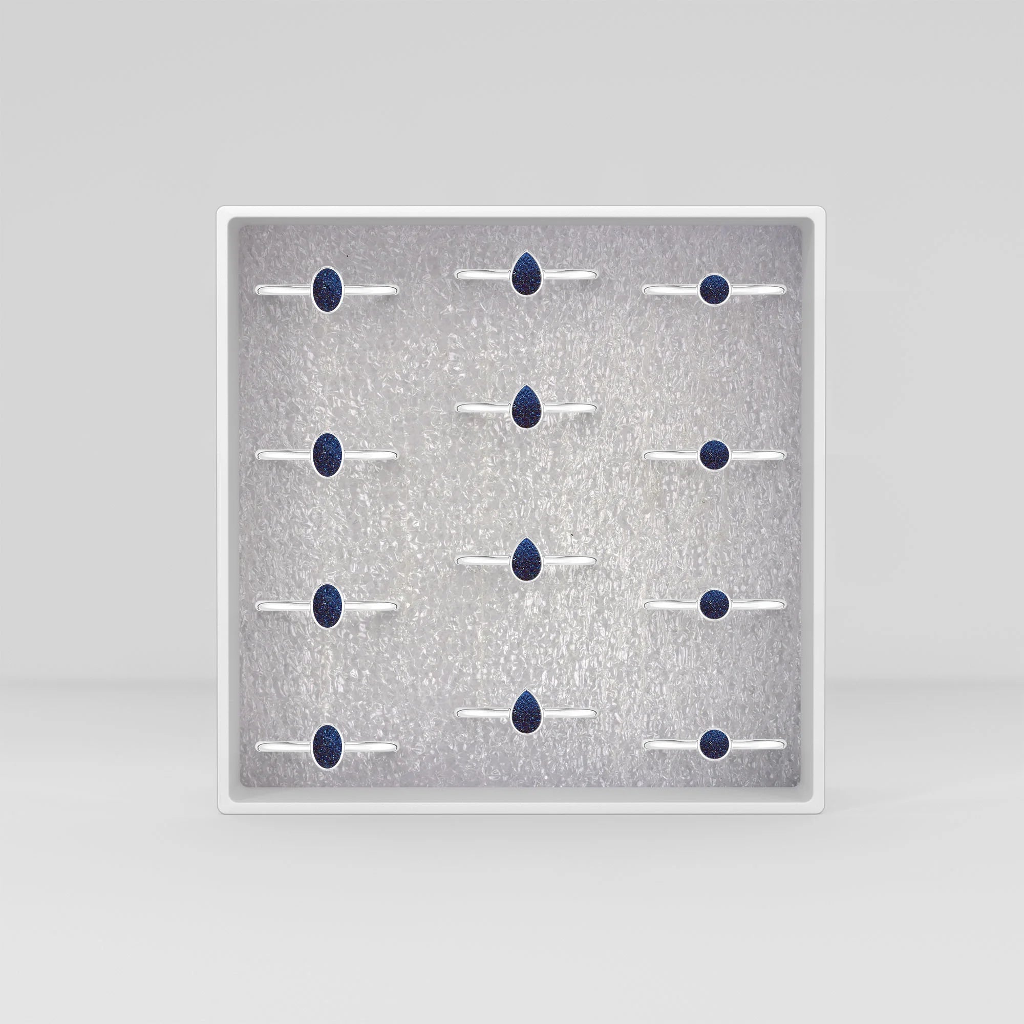 titanium druzy blue bezel-set ring