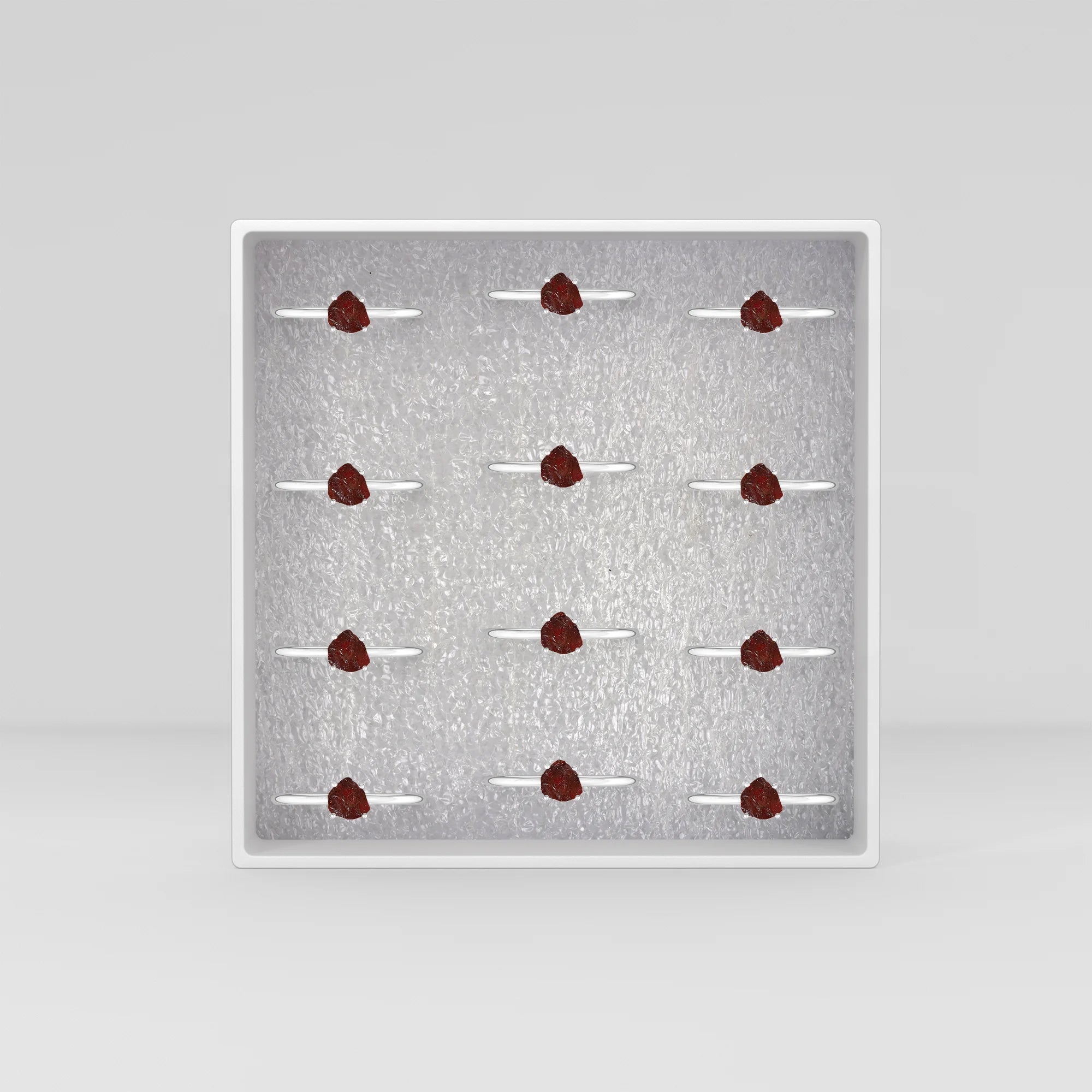 garnet stackable prong-set ring