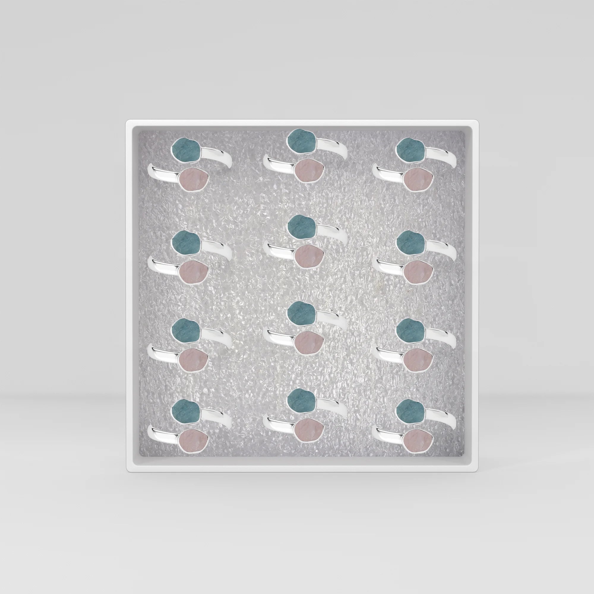 aquamarine-morganite bezel-set ring