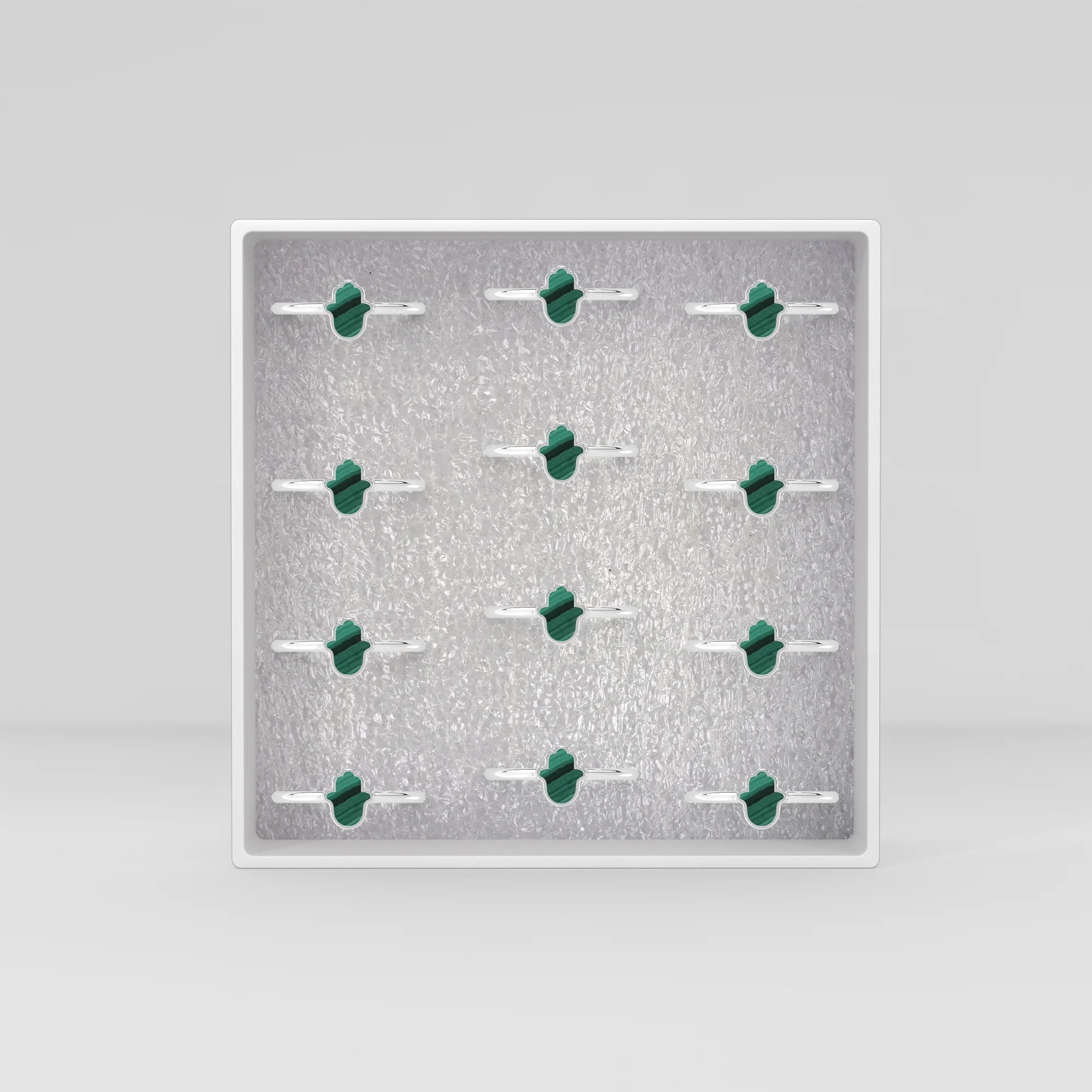 malachite stackable bezel-set ring