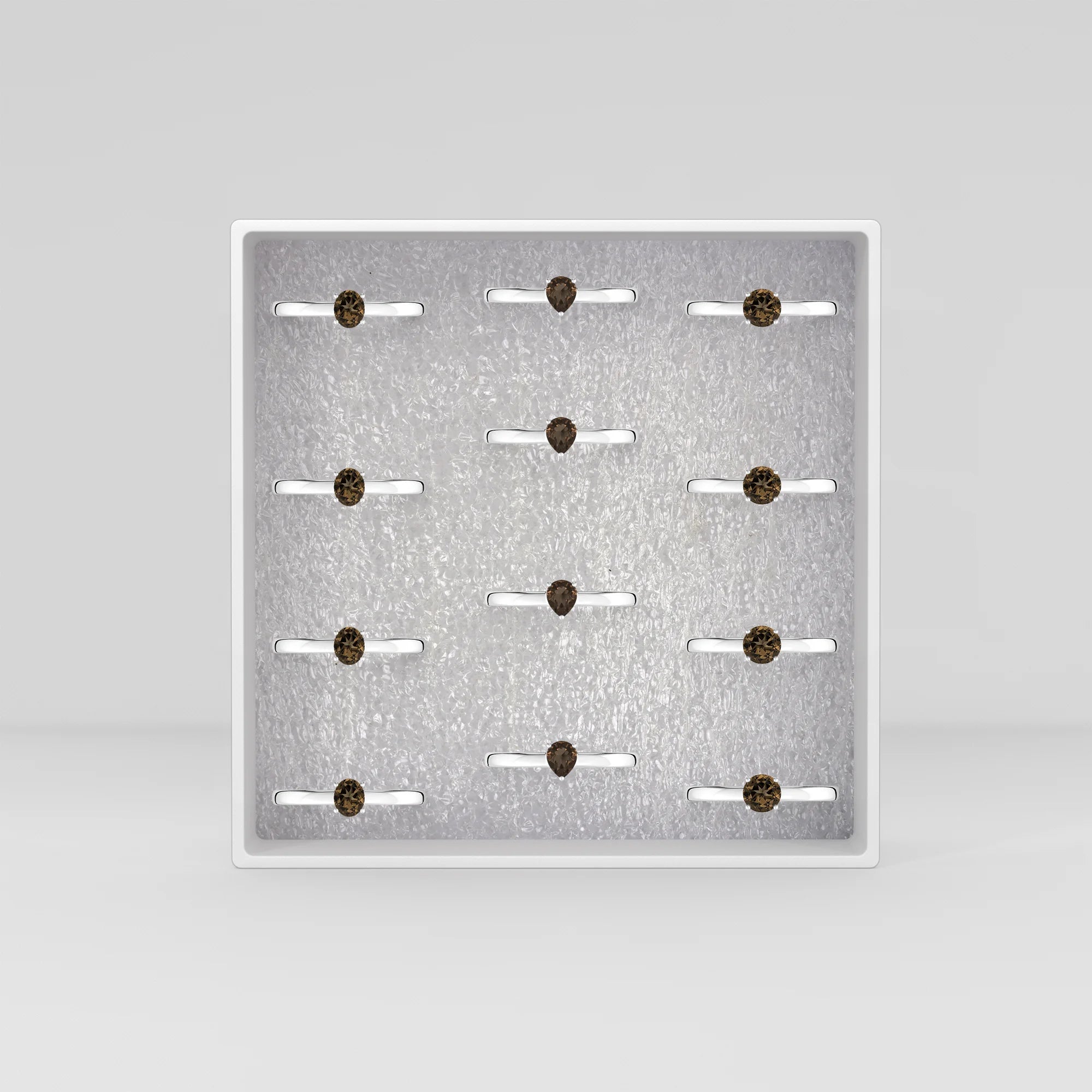 smoky quartz stackable prong-set ring