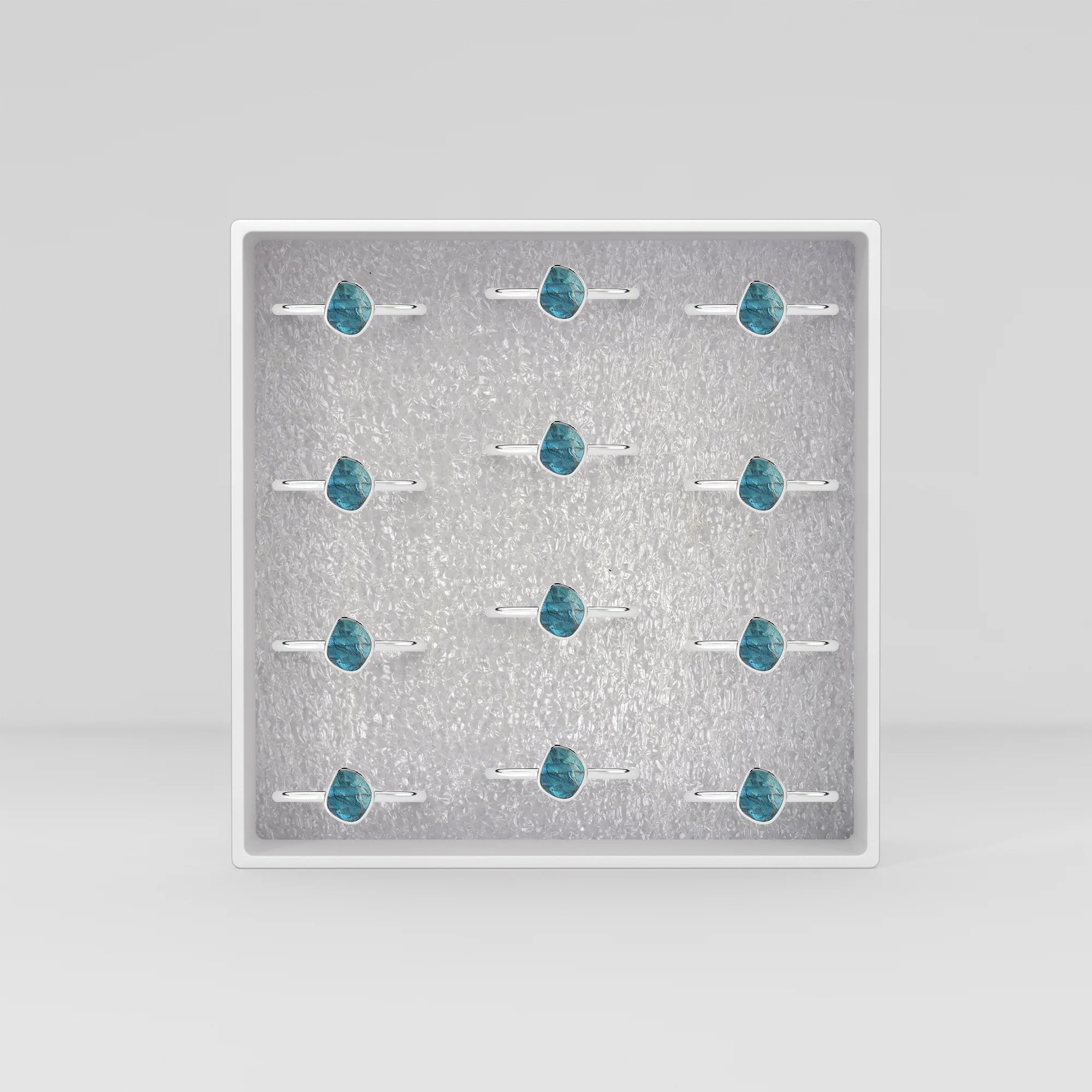 labradorite stackable bezel-set ring