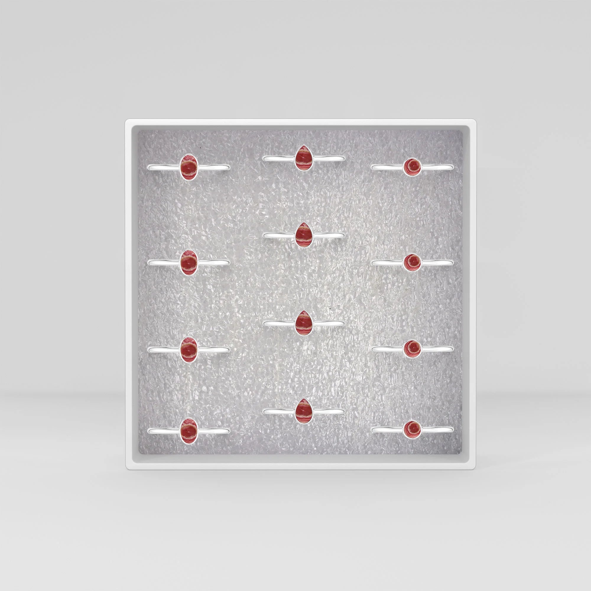 rhodochrosite bezel-set ring