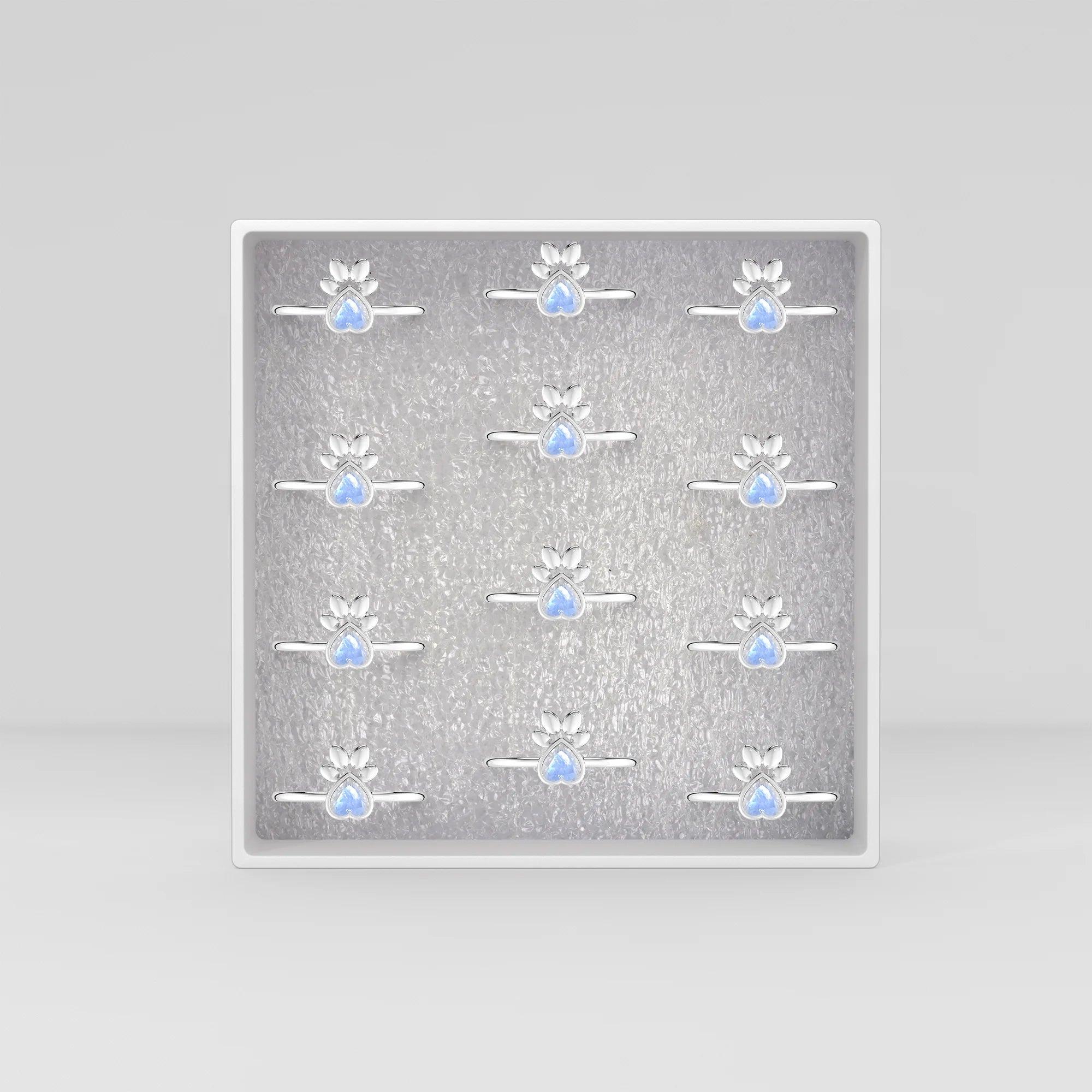 rainbow-moonstone bezel-set ring