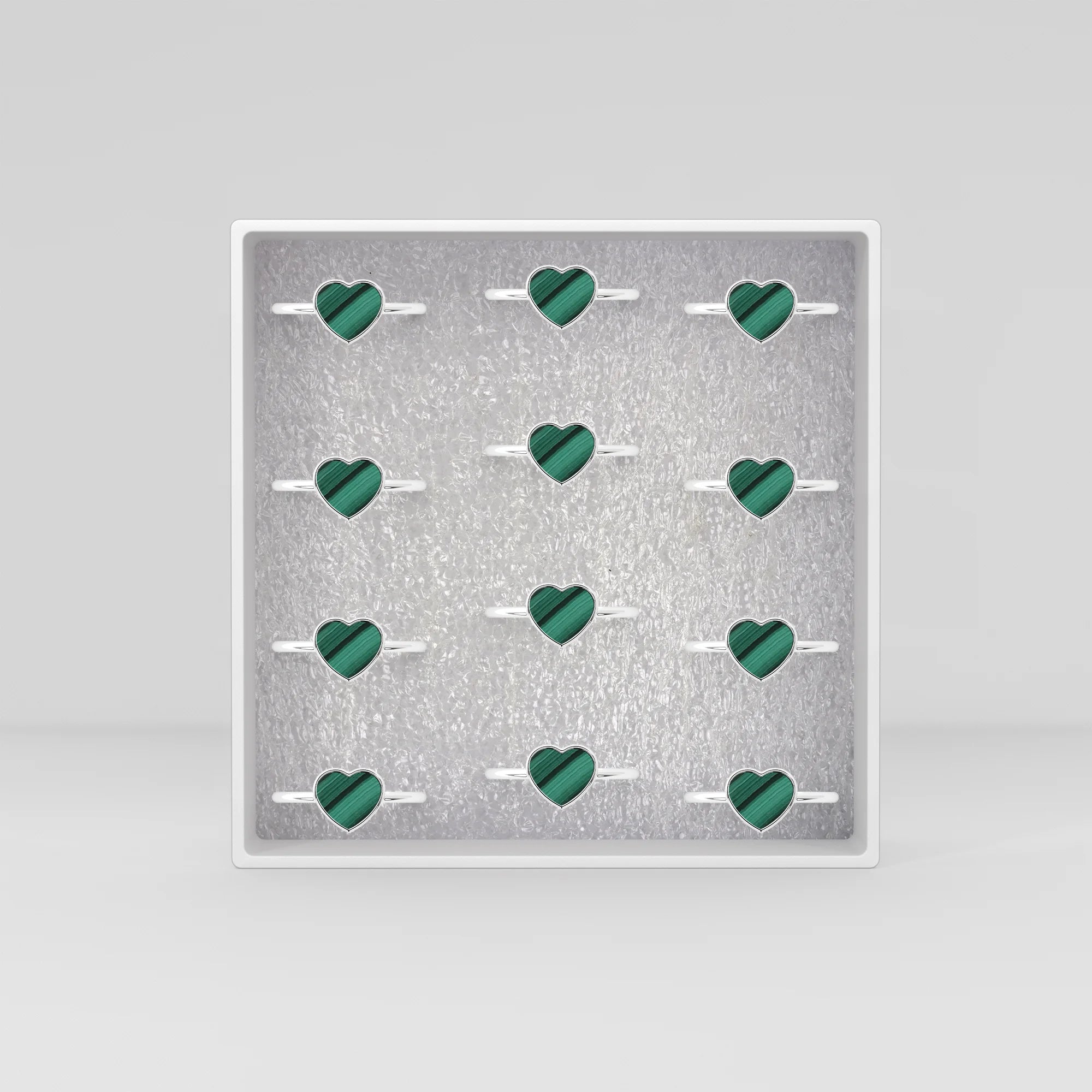 malachite stackable bezel-set ring