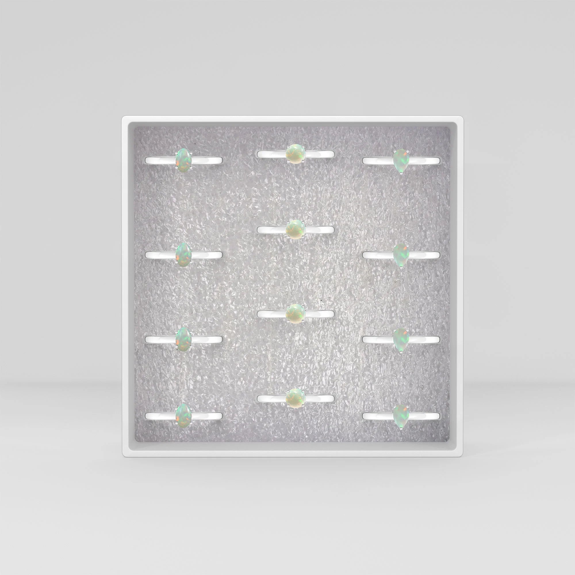 ethiopian-opal stackable prong-set ring