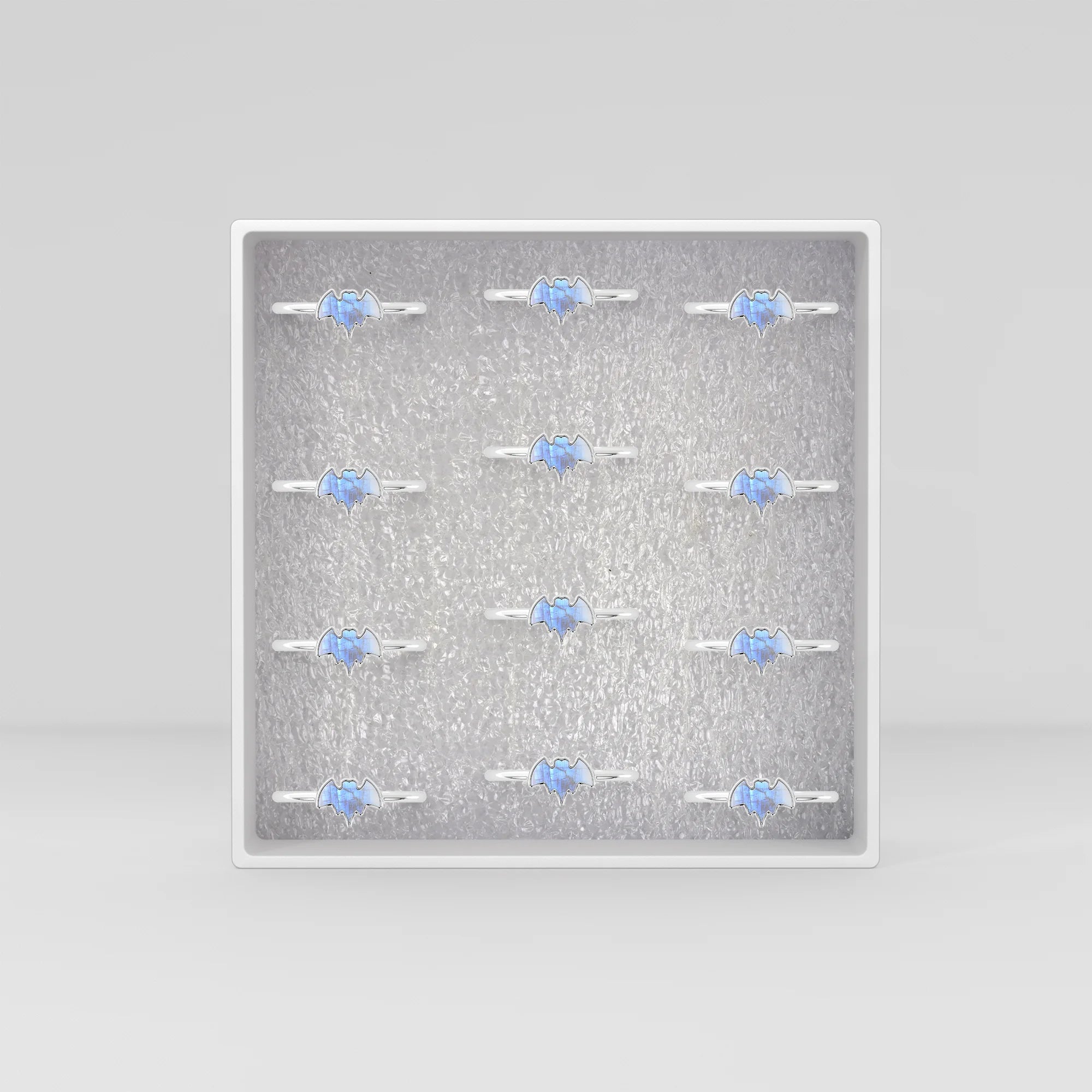 rainbow moonstone stackable bezel-set ring