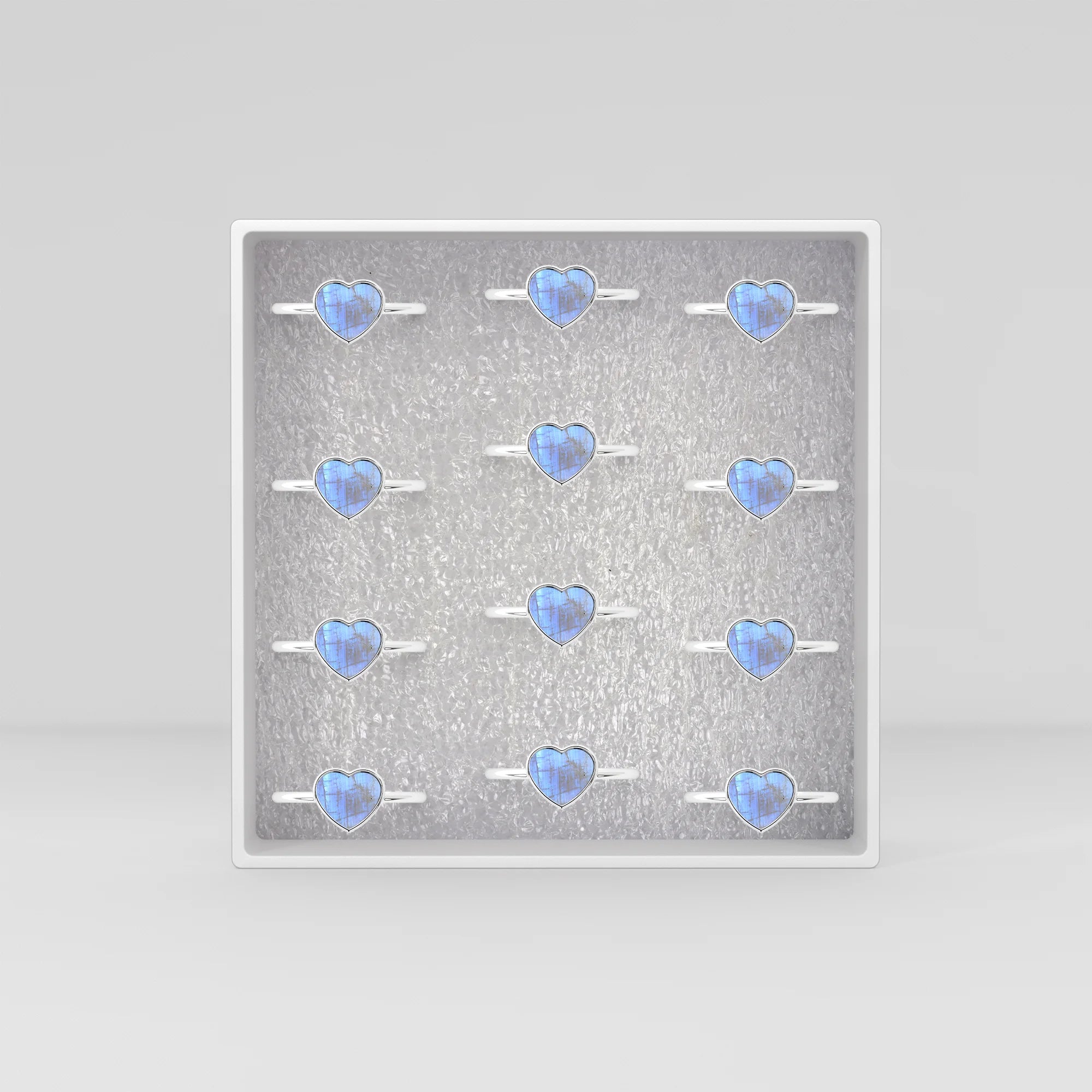 rainbow moonstone stackable bezel-set ring