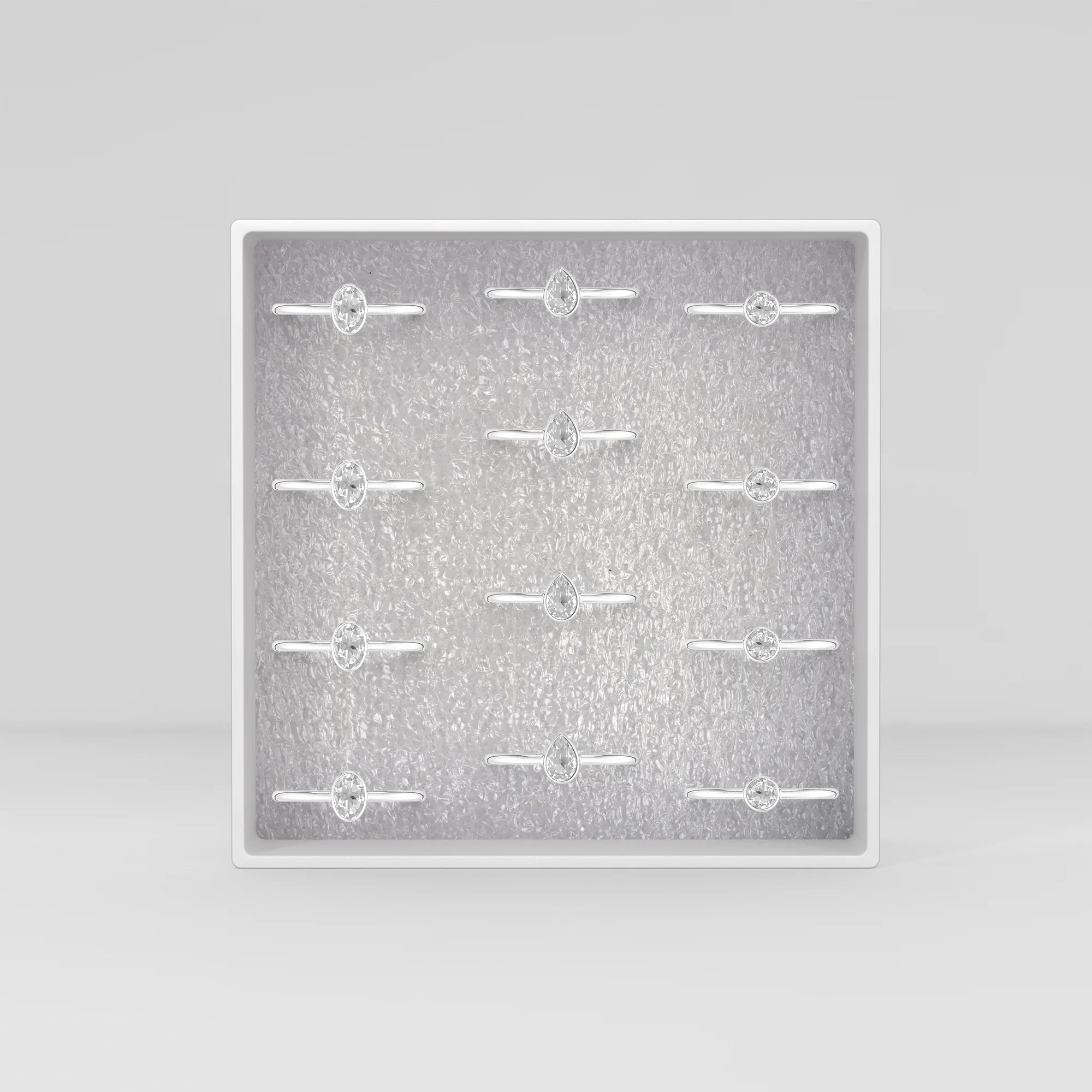 white topaz stackable bezel-set ring