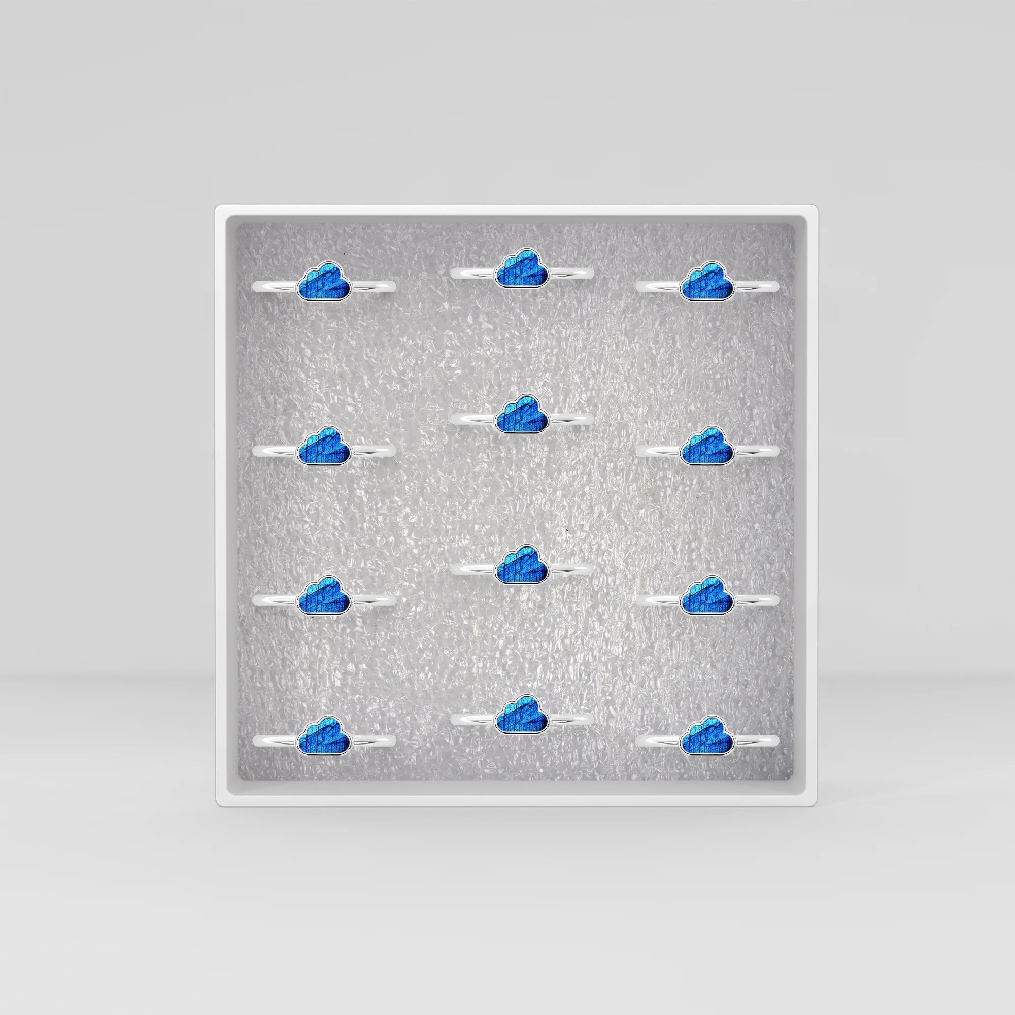 labradorite stackable bezel-set ring