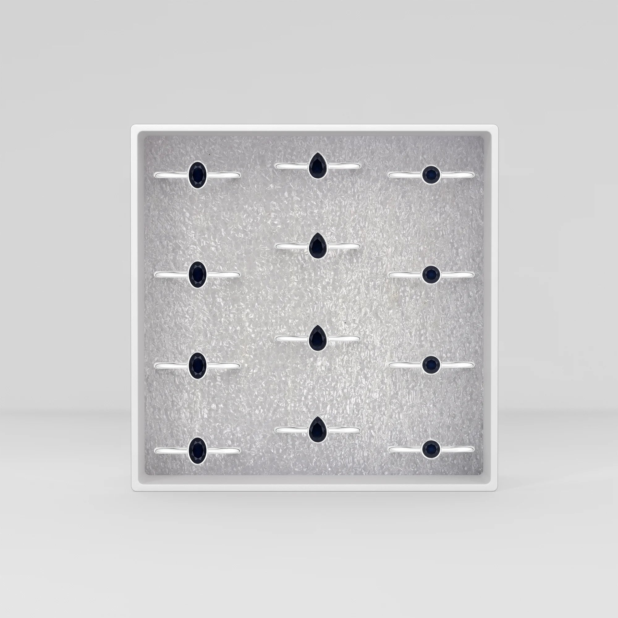 blue Sapphire stackable bezel-set ring