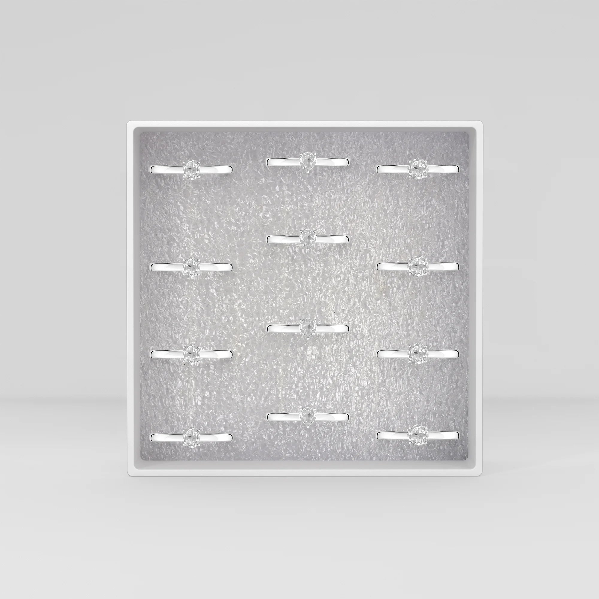 white topaz stackable prong-set ring