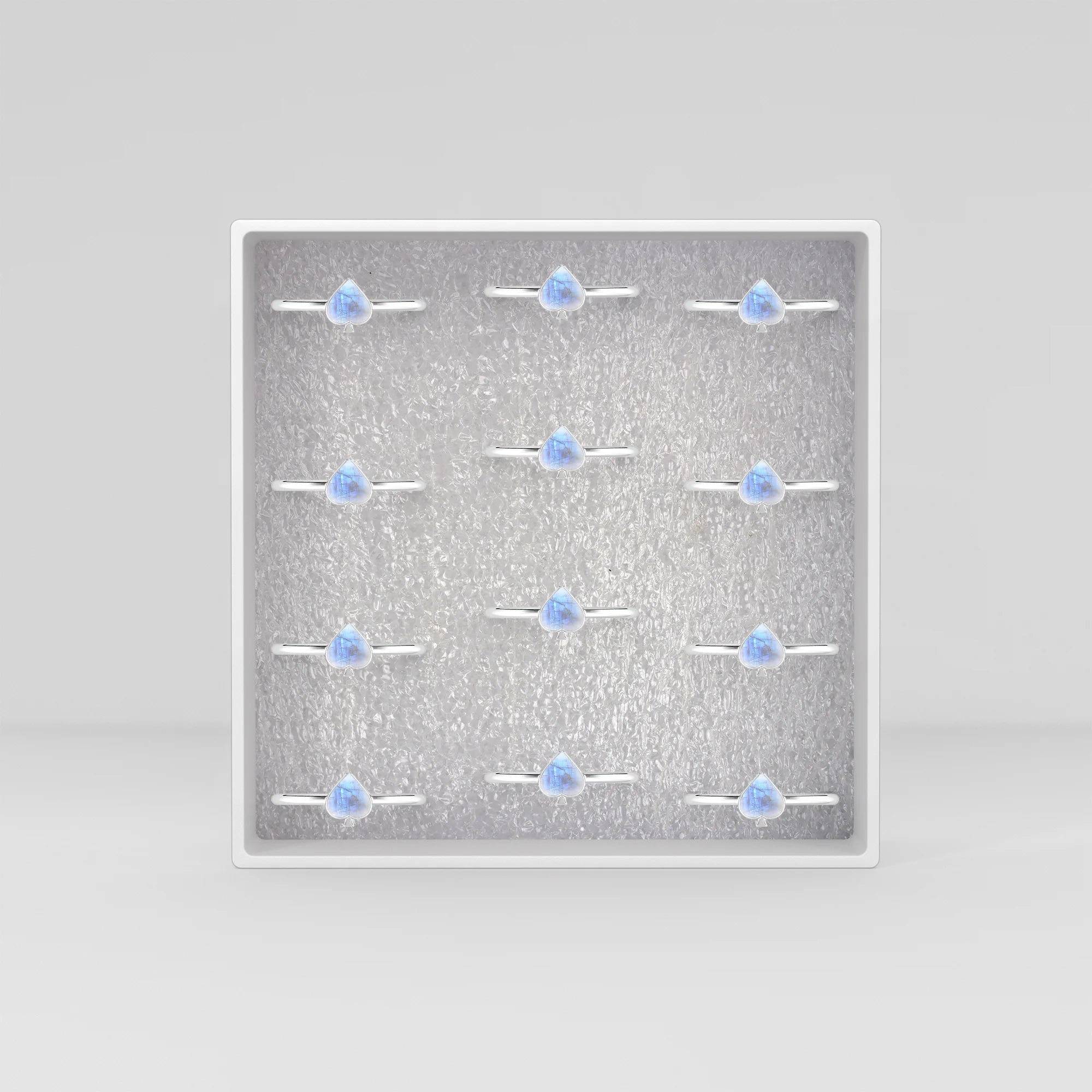 rainbow moonstone stackable bezel-set ring