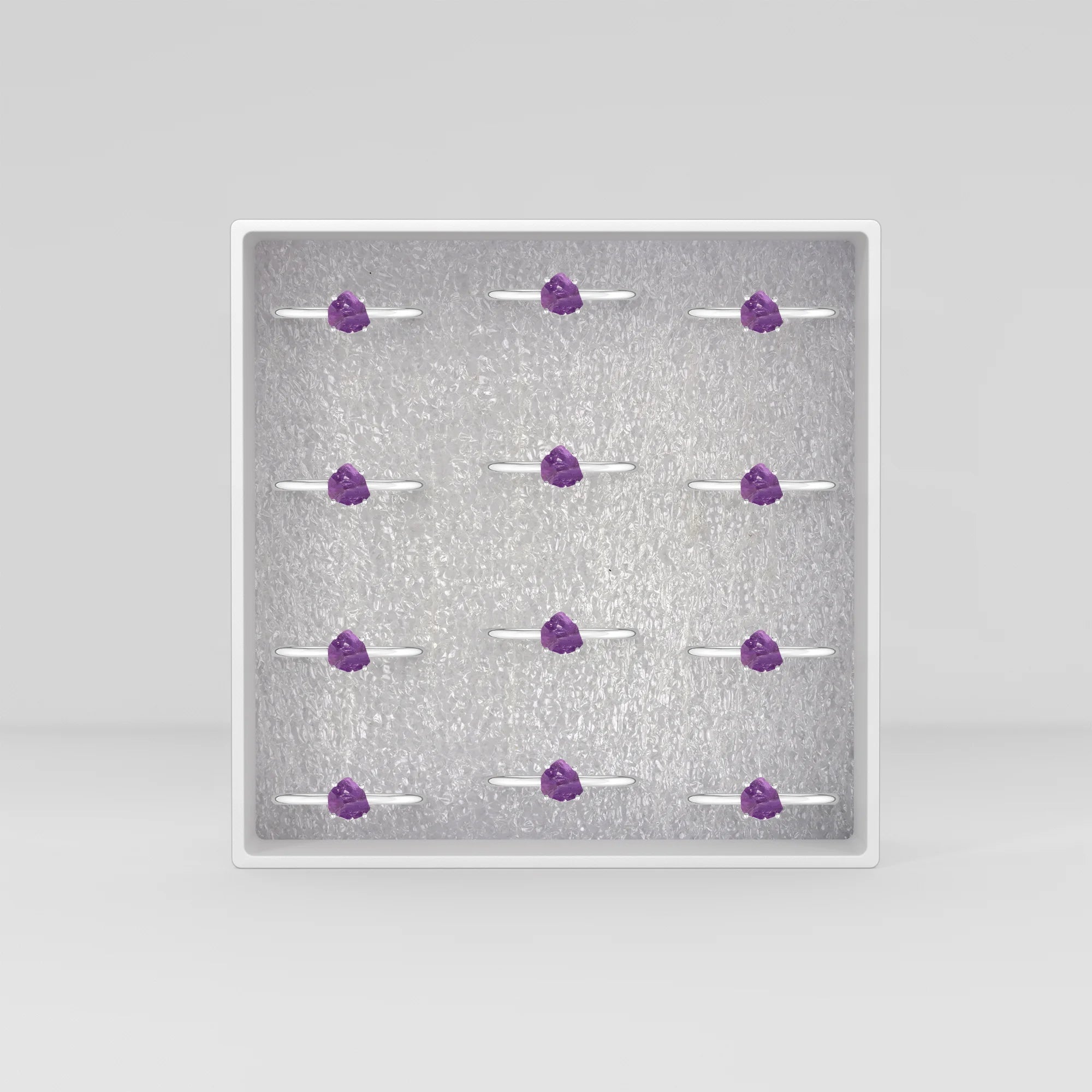 amethyst stackable prong-set ring