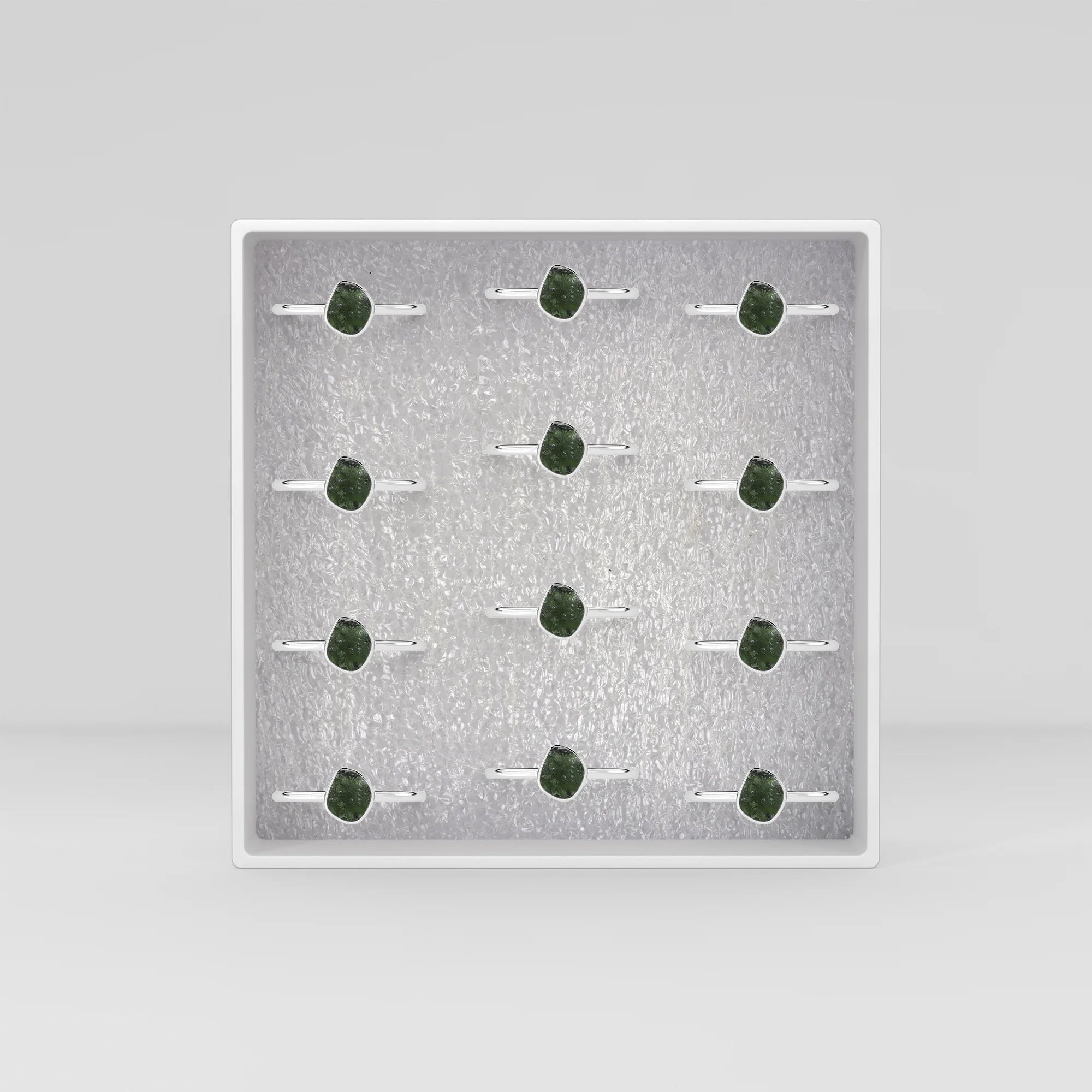 moldavite stackable bezel-set ring